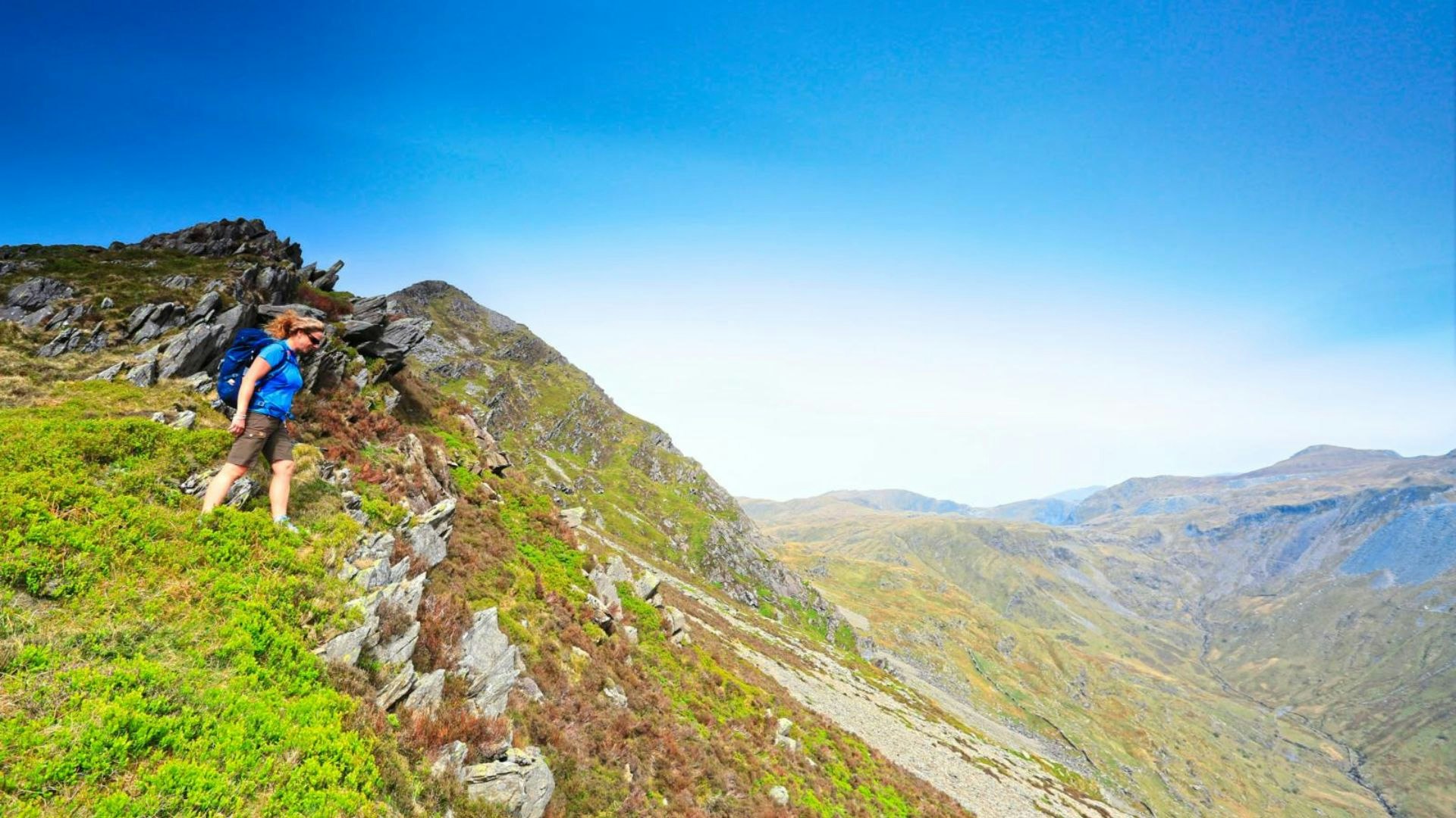 Looking into Cwm Croesor Climbing Cnicht Snowdonia
