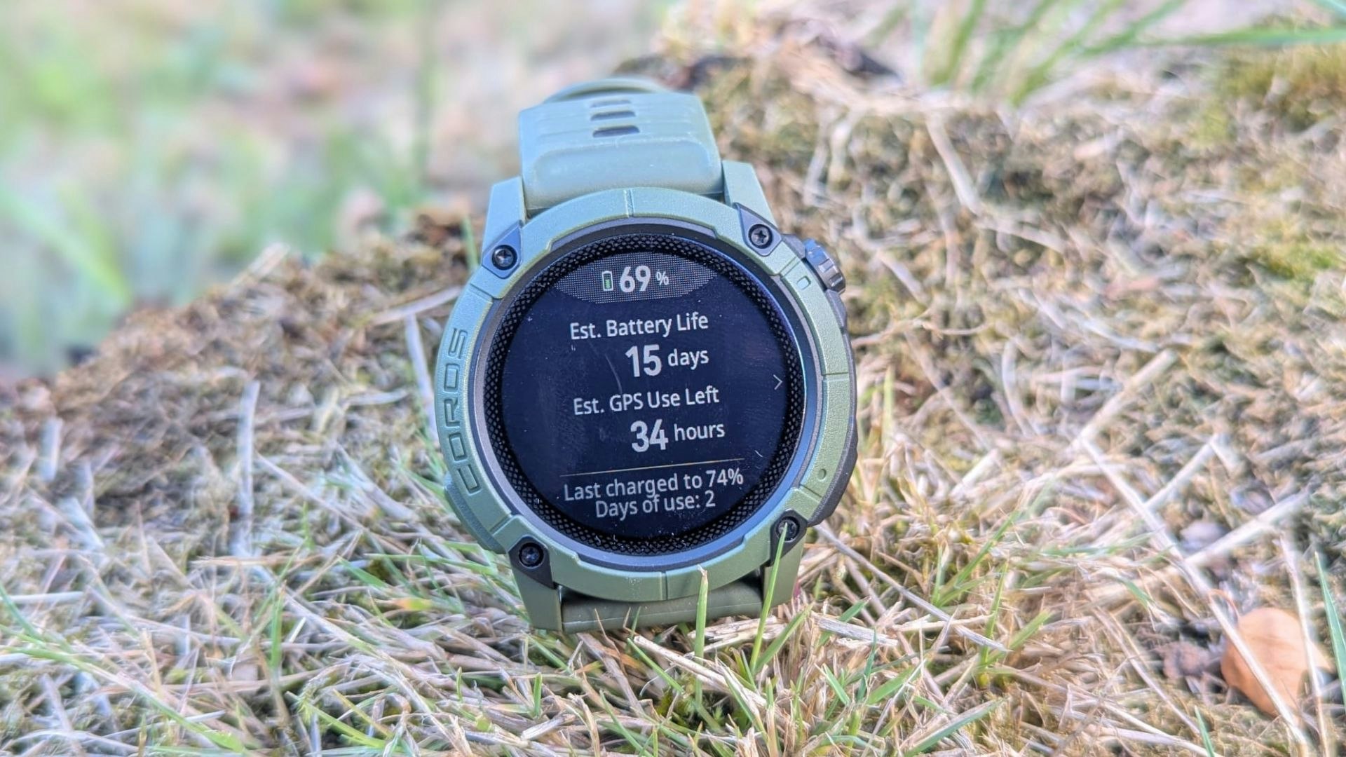Battery life screen on the Coros Nomad