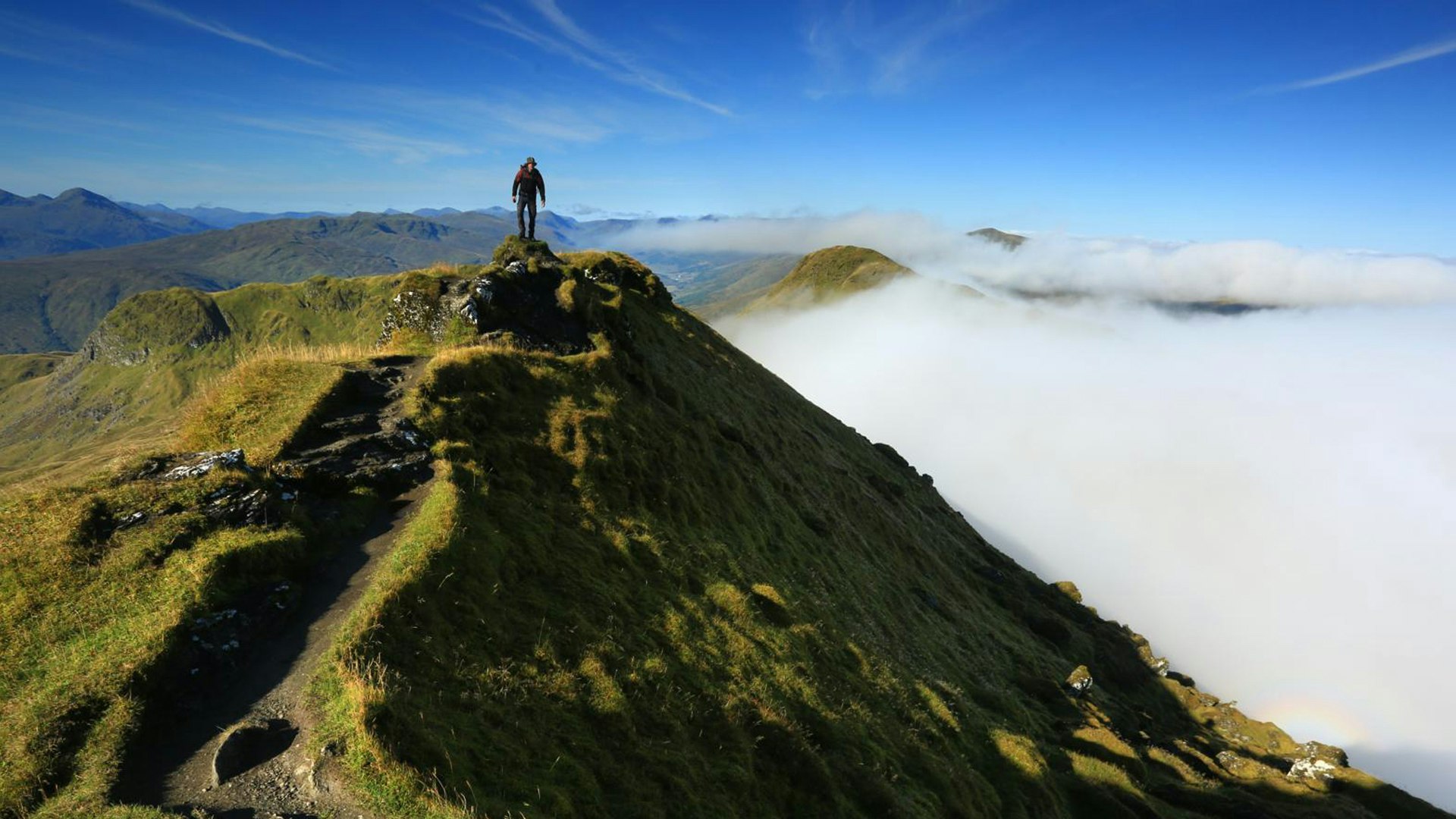 High up mountain hiking paths