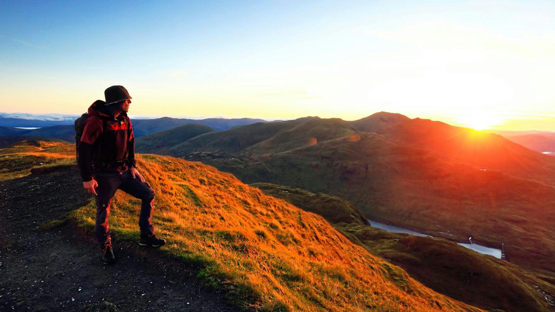 Sunset over mountains