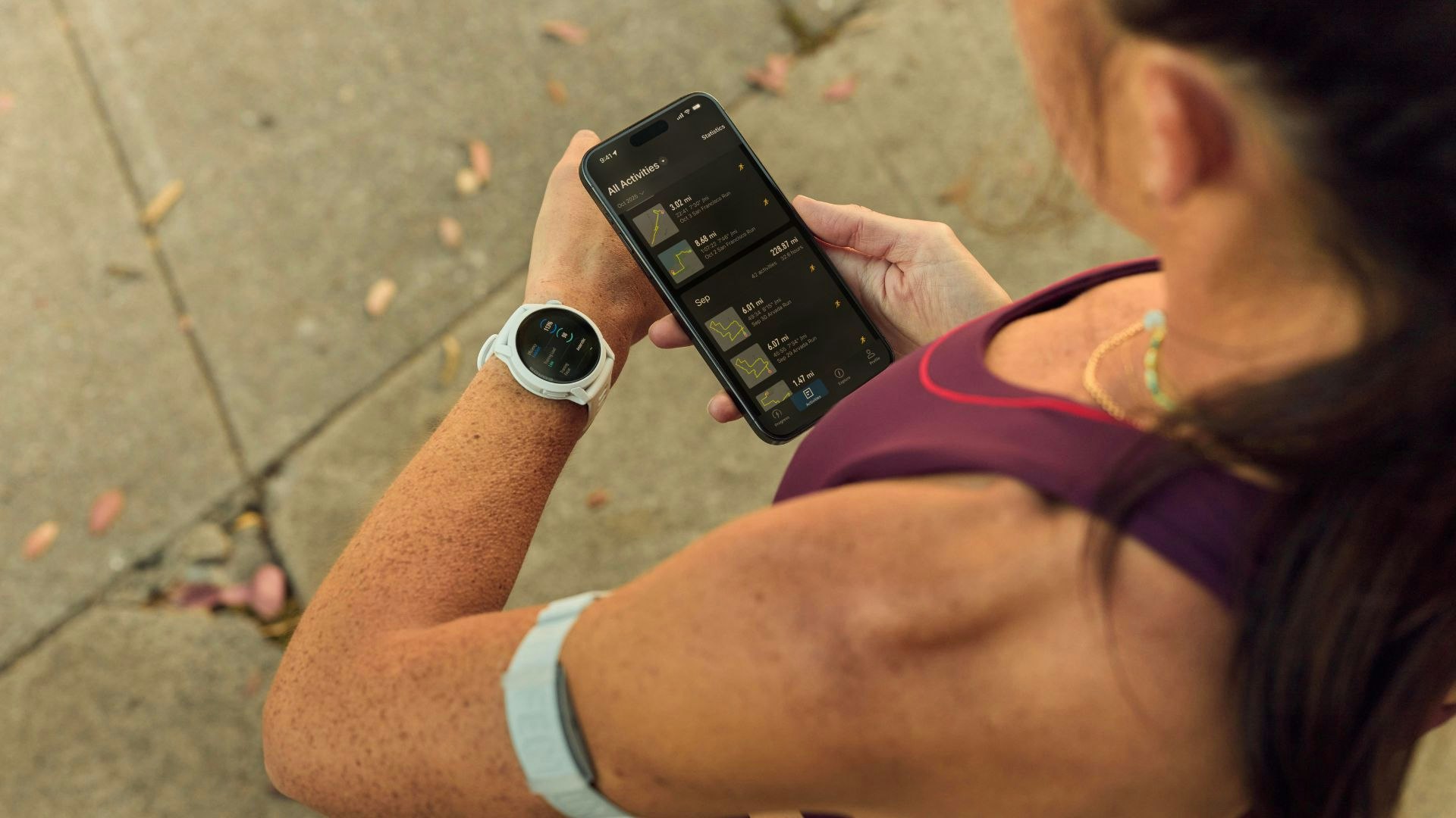 Woman using the new Coros Pace 4