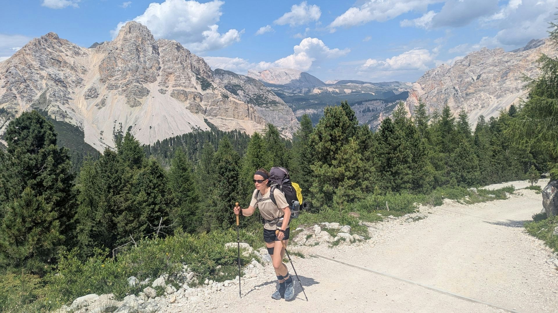Evie hiking in the Dolomites