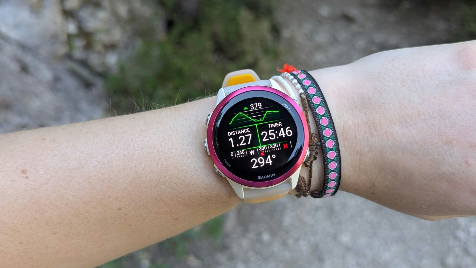Garmin Forerunner 570 on a wrist