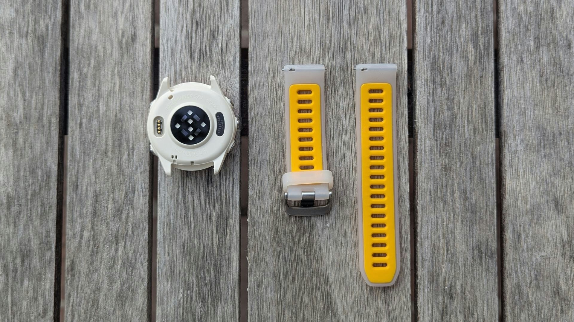 Garmin Forerunner 570 with strap separated from watch