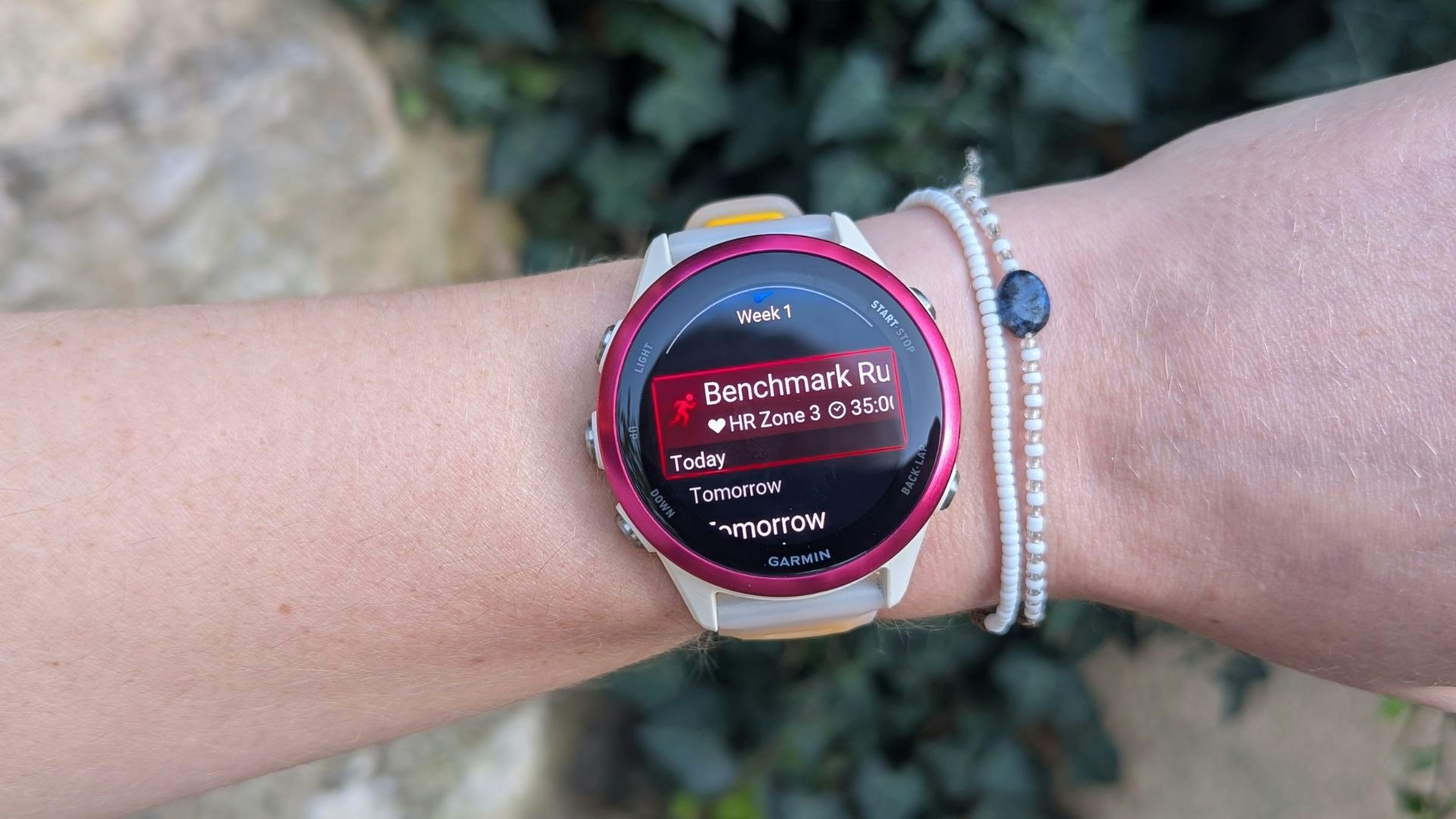 Garmin Forerunner 570 benchmark run feature