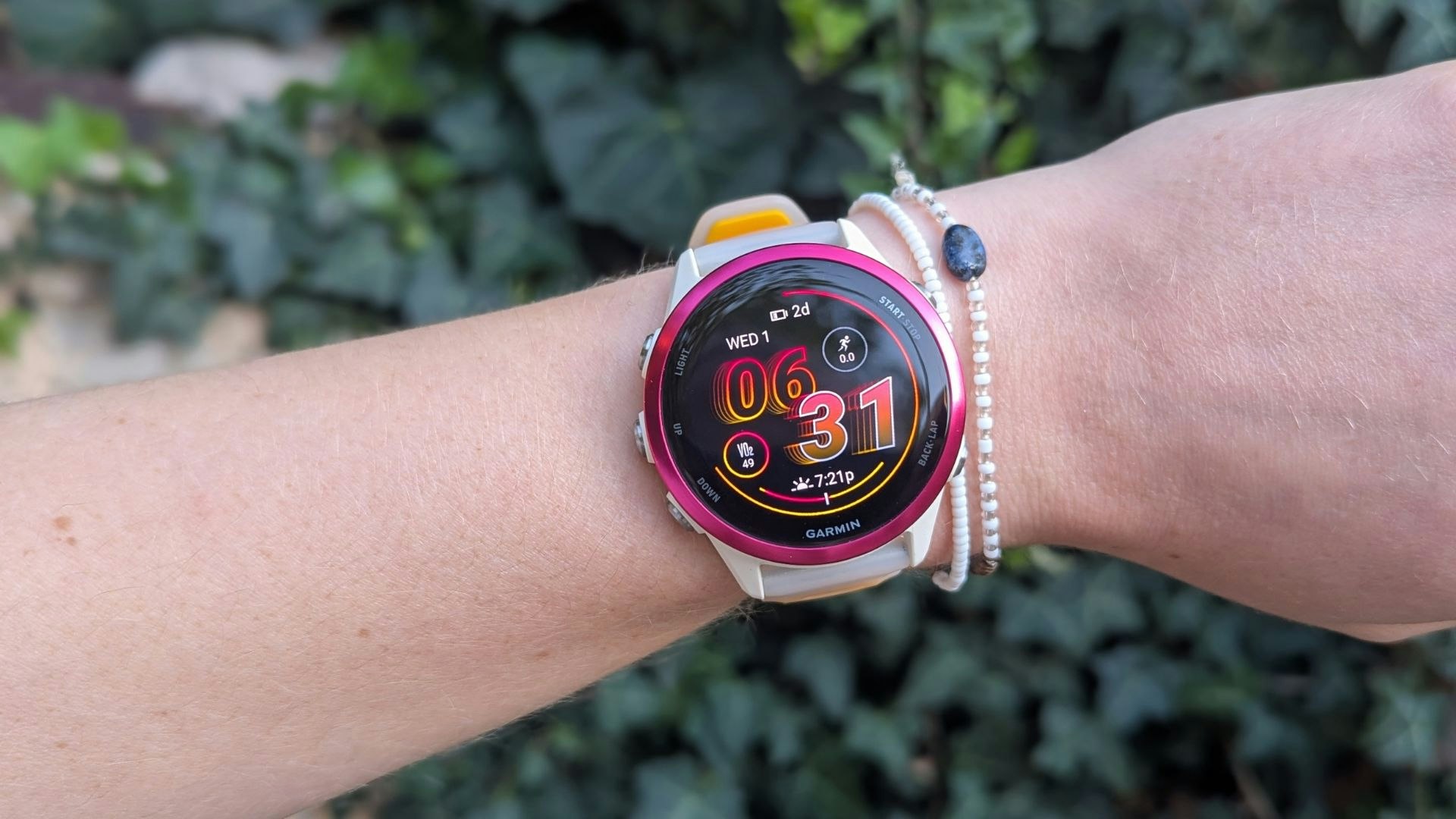 Garmin Forerunner 570 on a female wrist