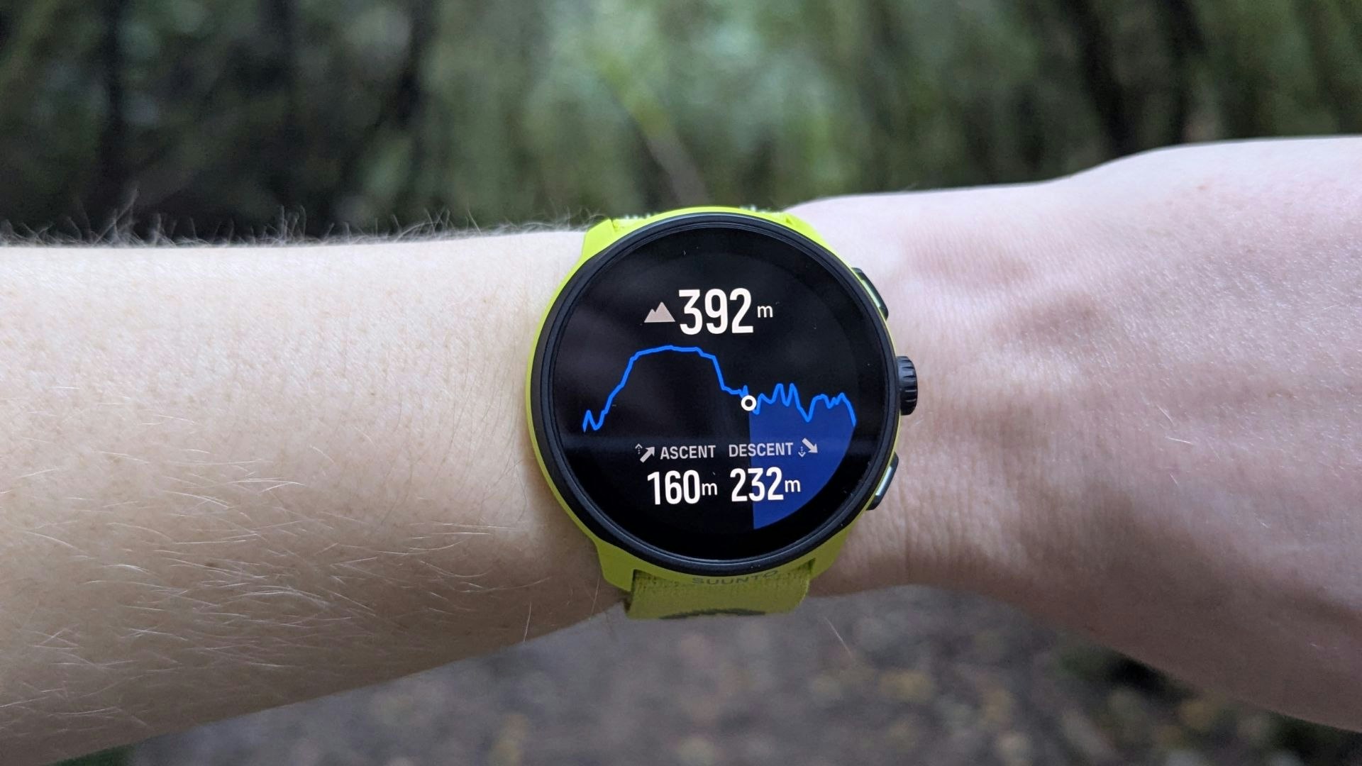 Elevation data shown on the Suunto Run watch