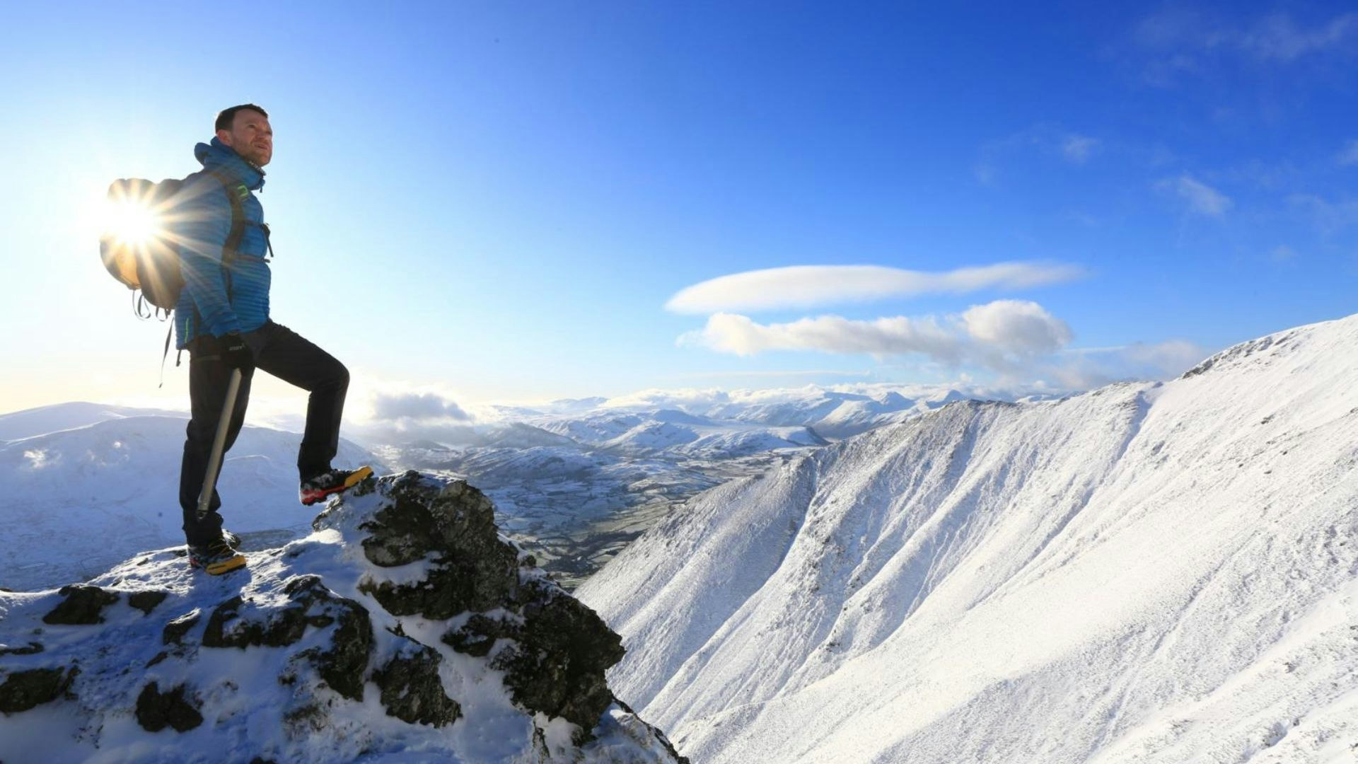 Hiker standing on Hall