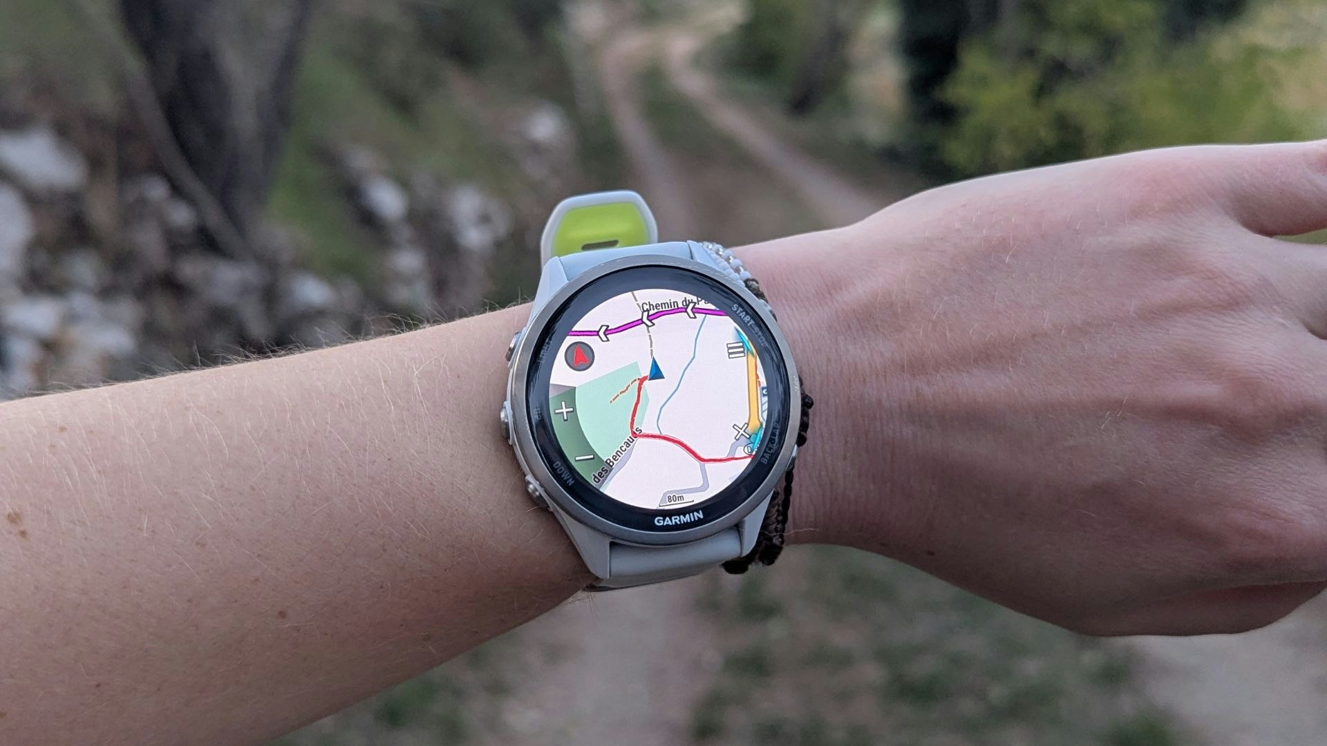 Garmin Forerunner 970 on the map screen