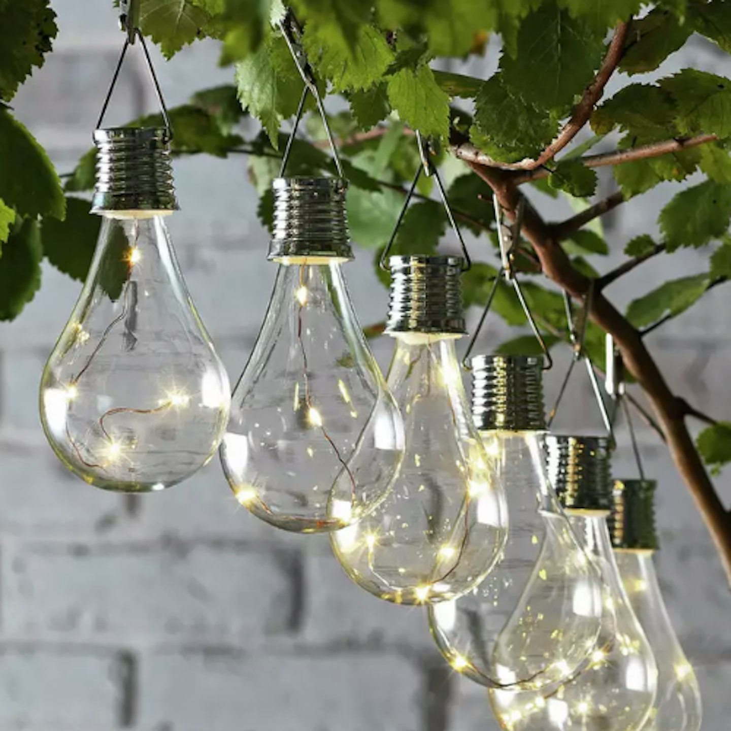 Garden by Sainsbury's Set of 6 Solar Lightbulb Lanterns