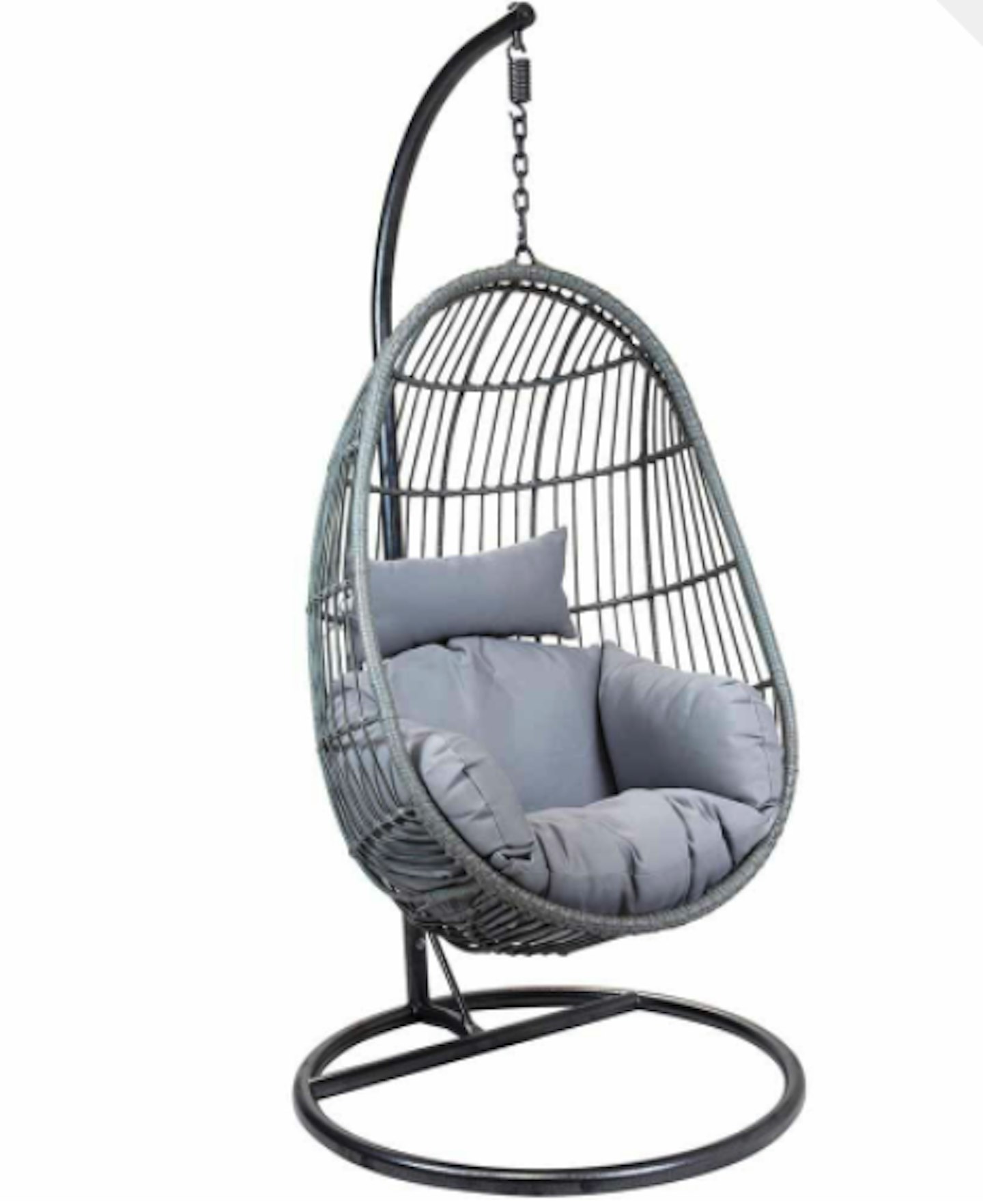 Charles Bentley Rattan Egg Shaped Swing Chair Grey