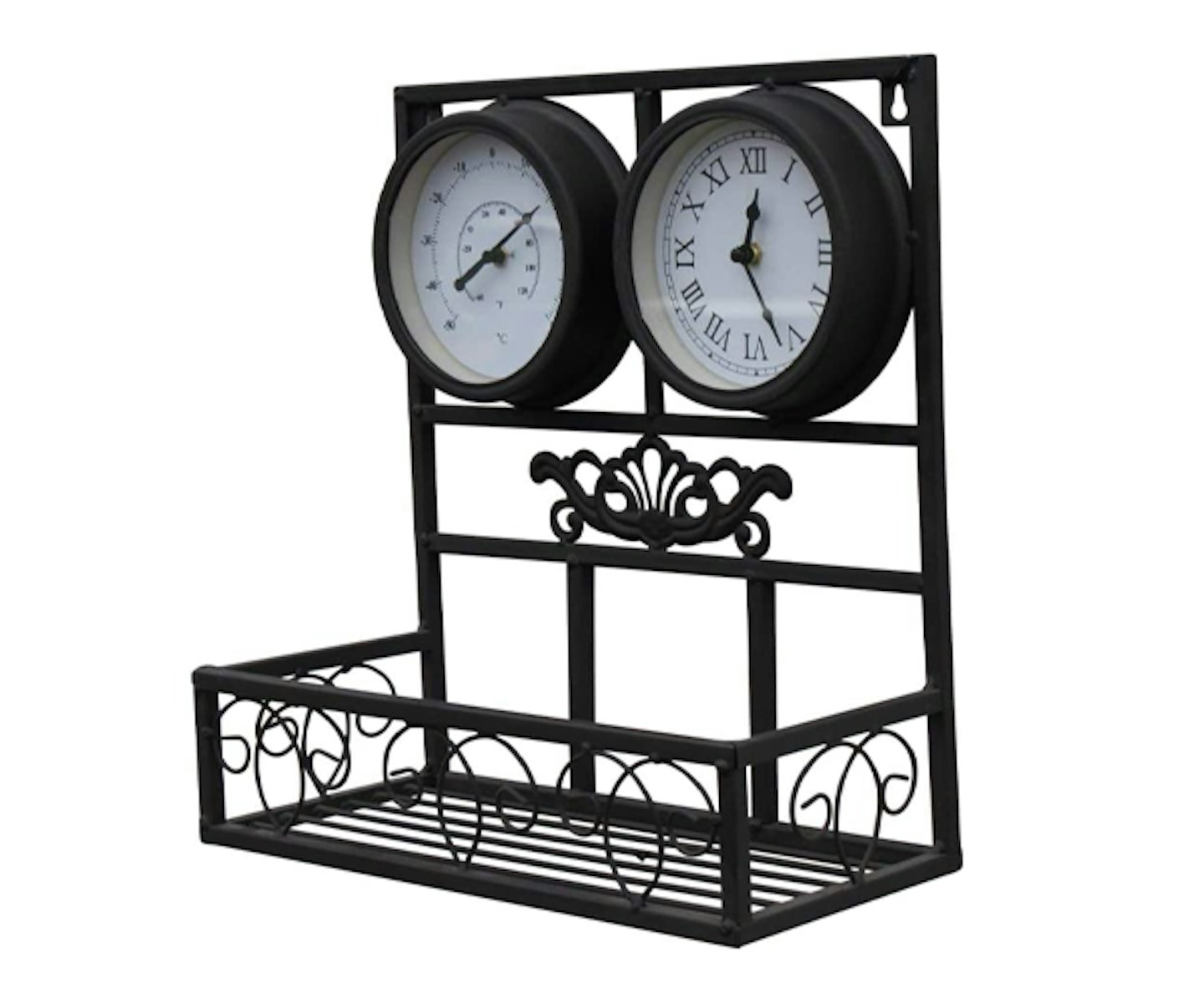 Decorative Garden Clock With Thermometer
