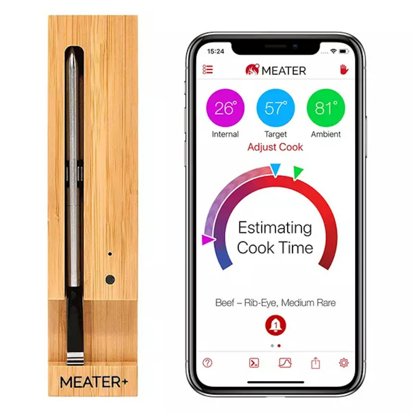 Meater Plus Wireless Smart Meat Thermometer with Bluetooth Repeater