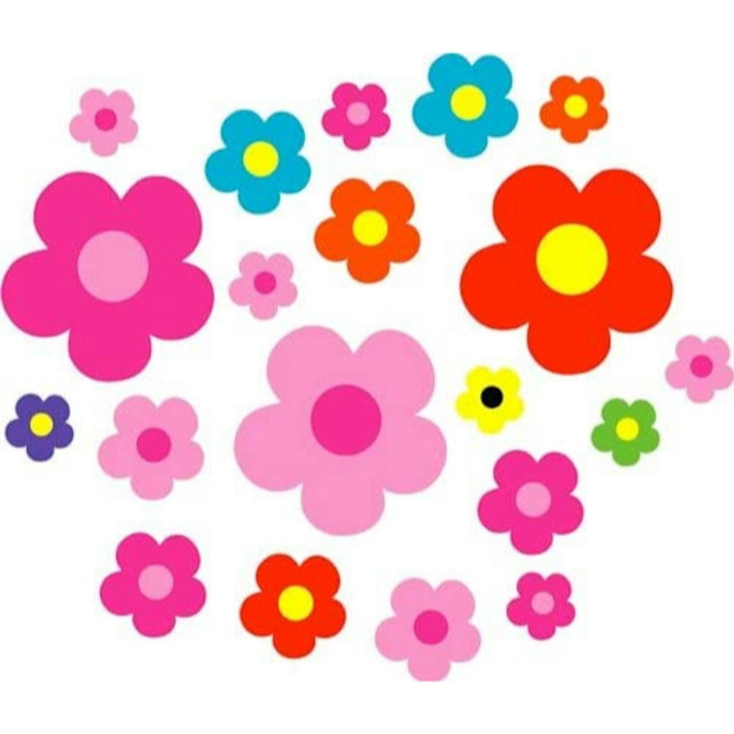 Aurum92 Multi Coloured Daisy Stickers - Pack of 30