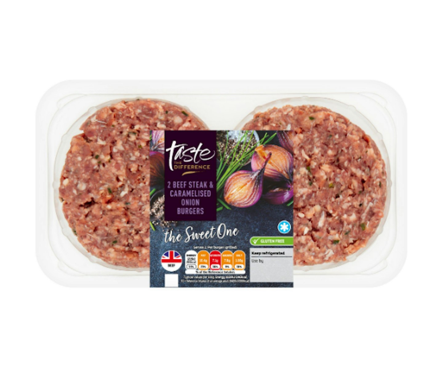 Sainsbury's British Beef Steak & Caramelised Onion Burgers