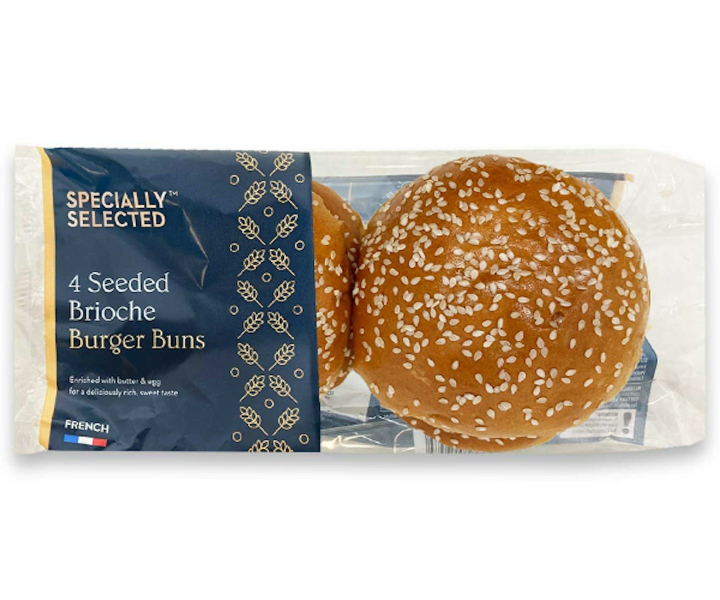Specially Selected 4 Sliced Seeded Brioche Burger Buns 200g