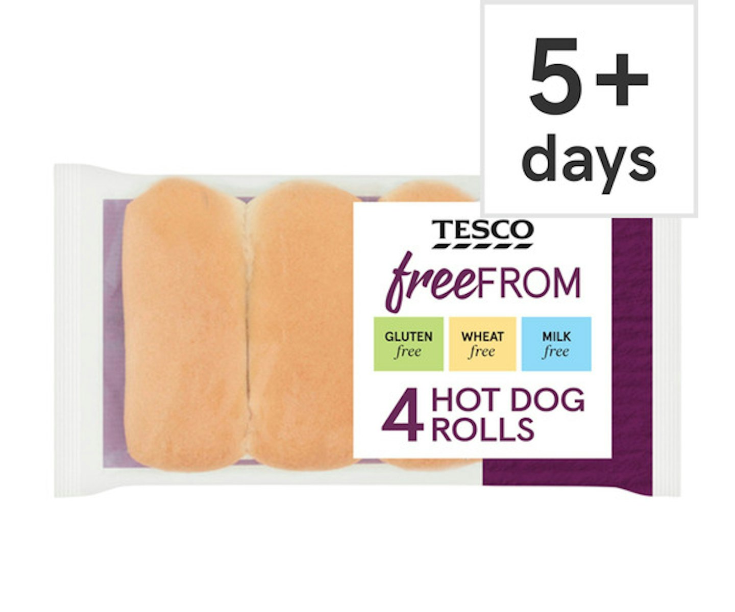 Tesco Free From 4 Hot Dog Rolls