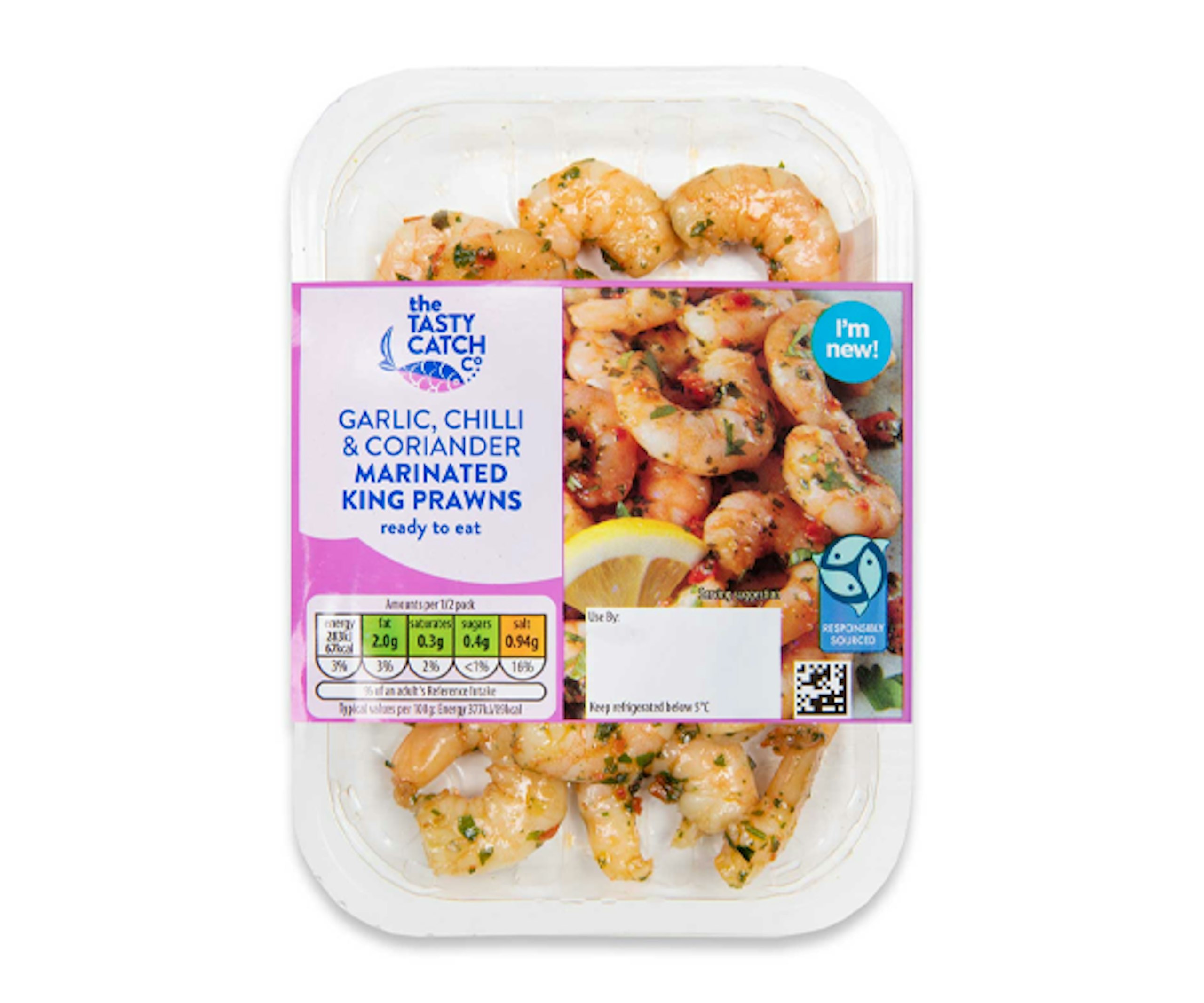 The Tasty Catch Co. Garlic, Chilli & Coriander Marinated King Prawns