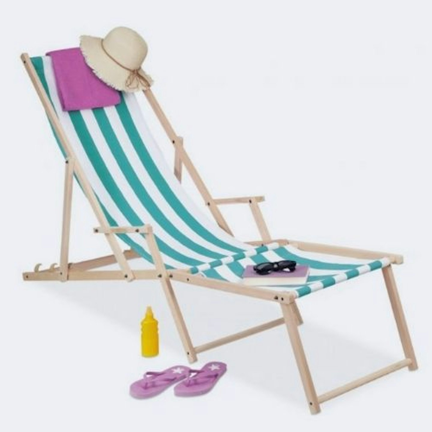 Wooden sunlounger