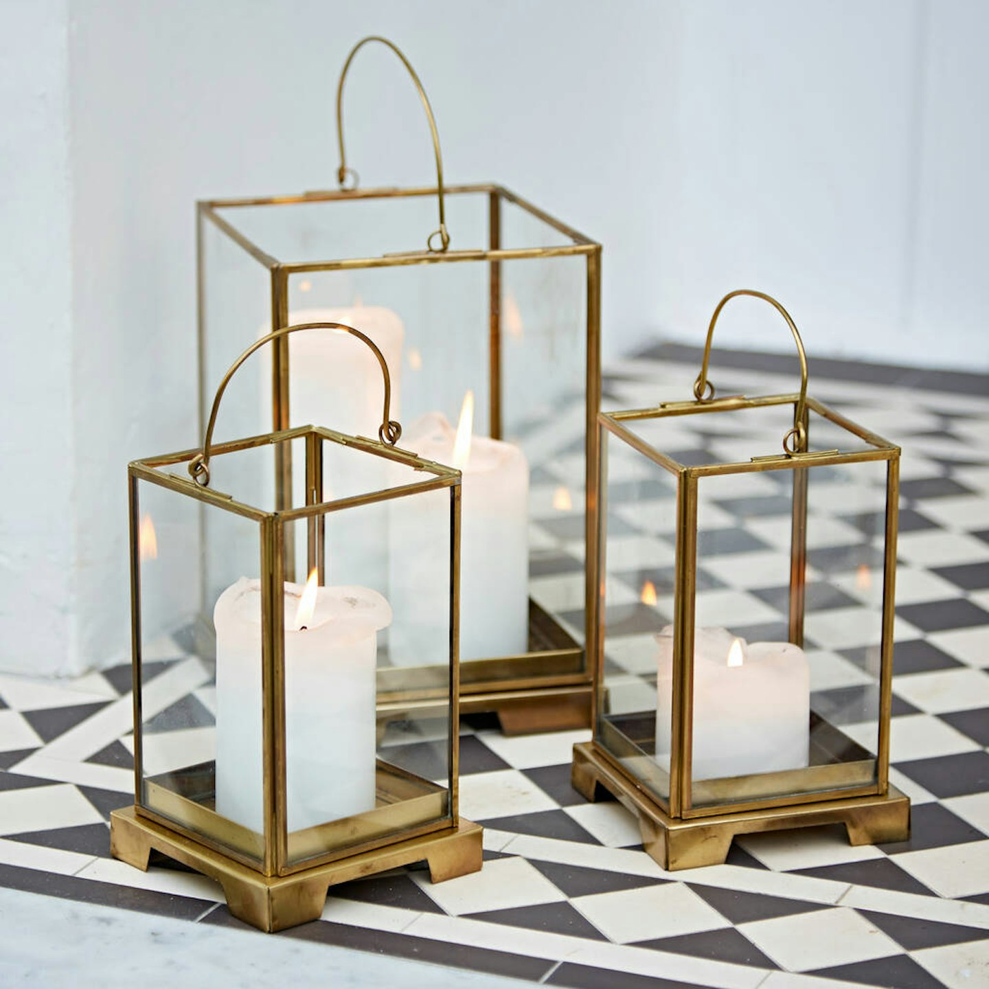 Handmade Antique Effect Brass Candle Lantern