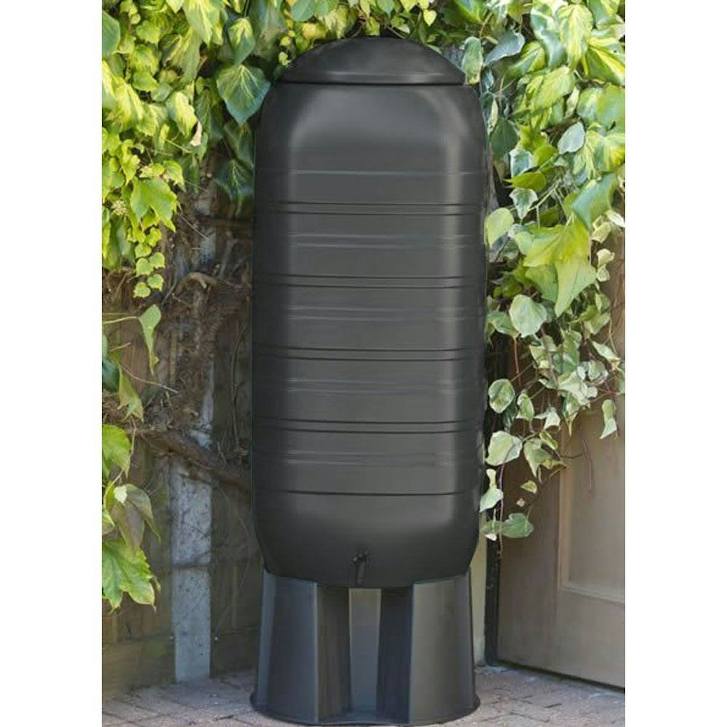 Black, Slimline Space-Saver Water Butt, 250l 