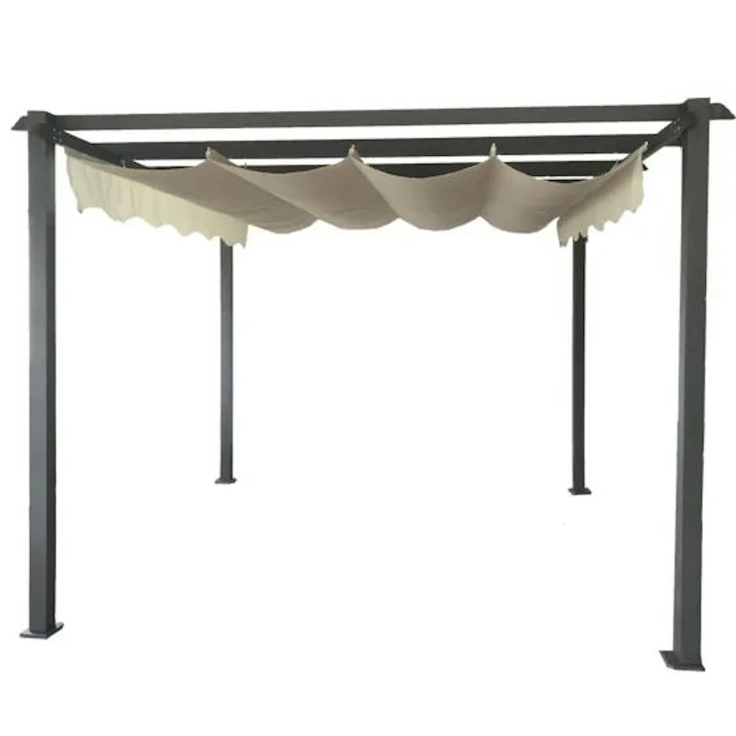 Robert Dyas Monaco Metal Gazebo Pergola and Slide Away Sun Shade