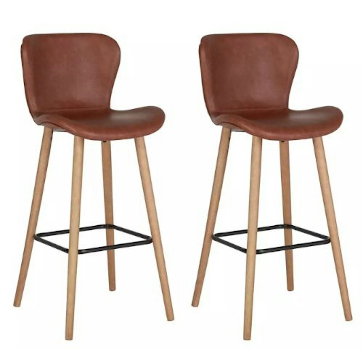 Habitat Etta Pair of Faux Leather Bar Stool