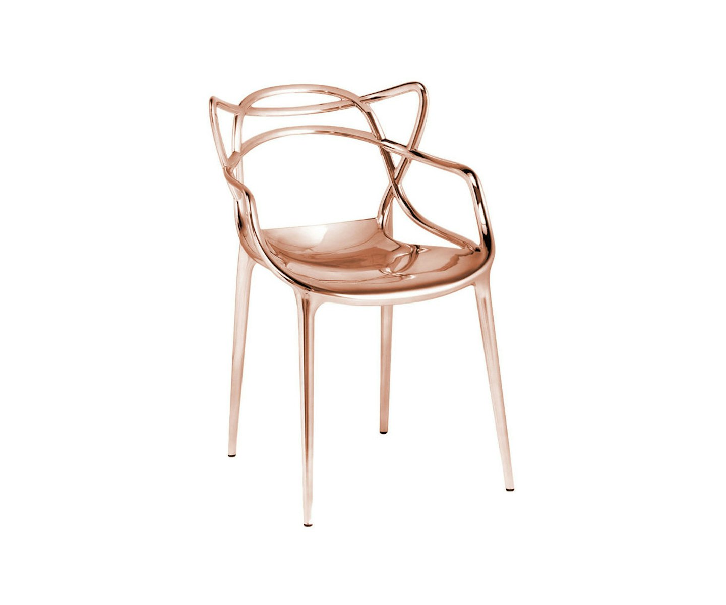 MASTERS STACKING CHAIR PLASTIC MATERIAL COPPER METALLISED - KARTELL