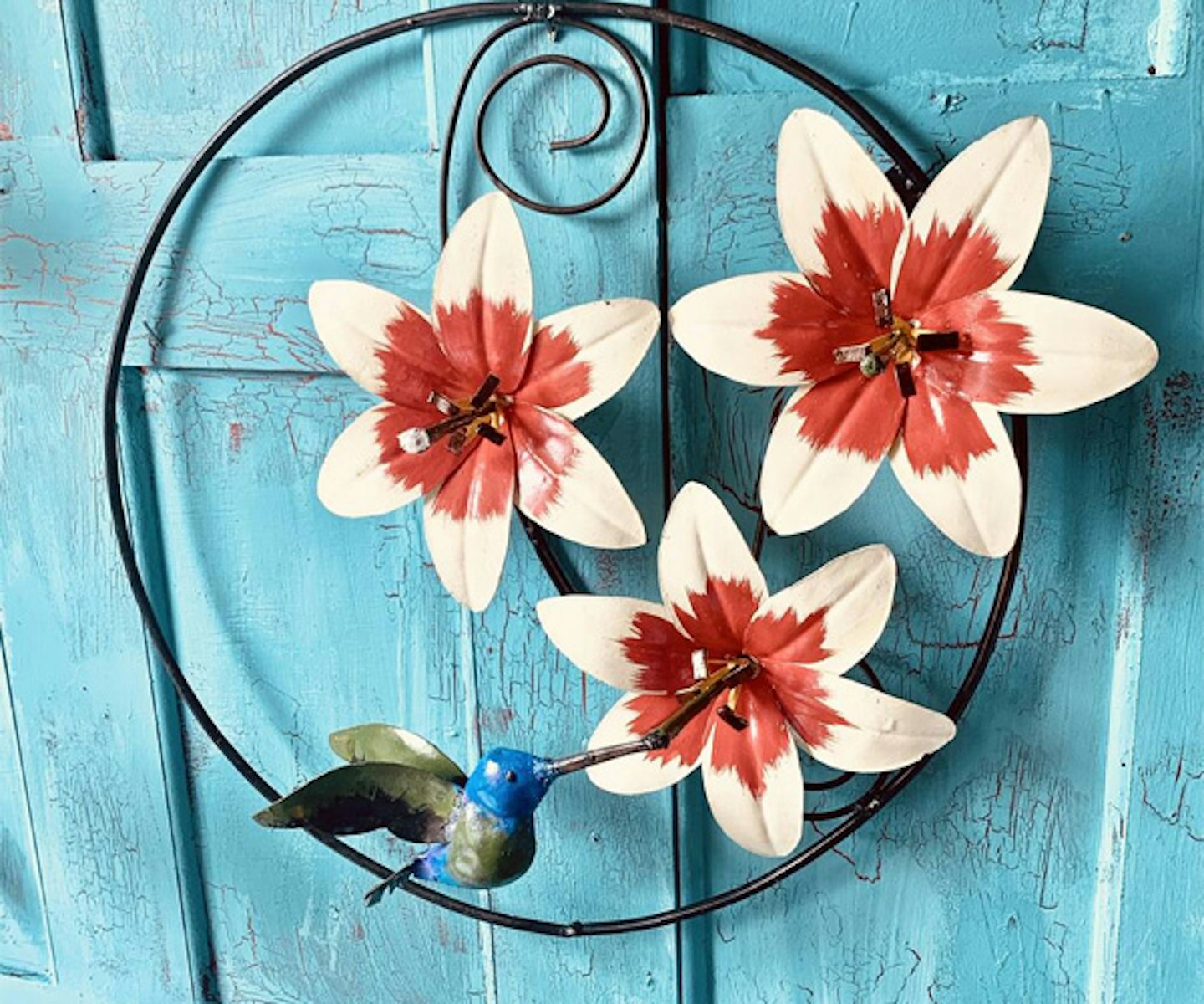 Recycled Metal Hummingbird Wall Art