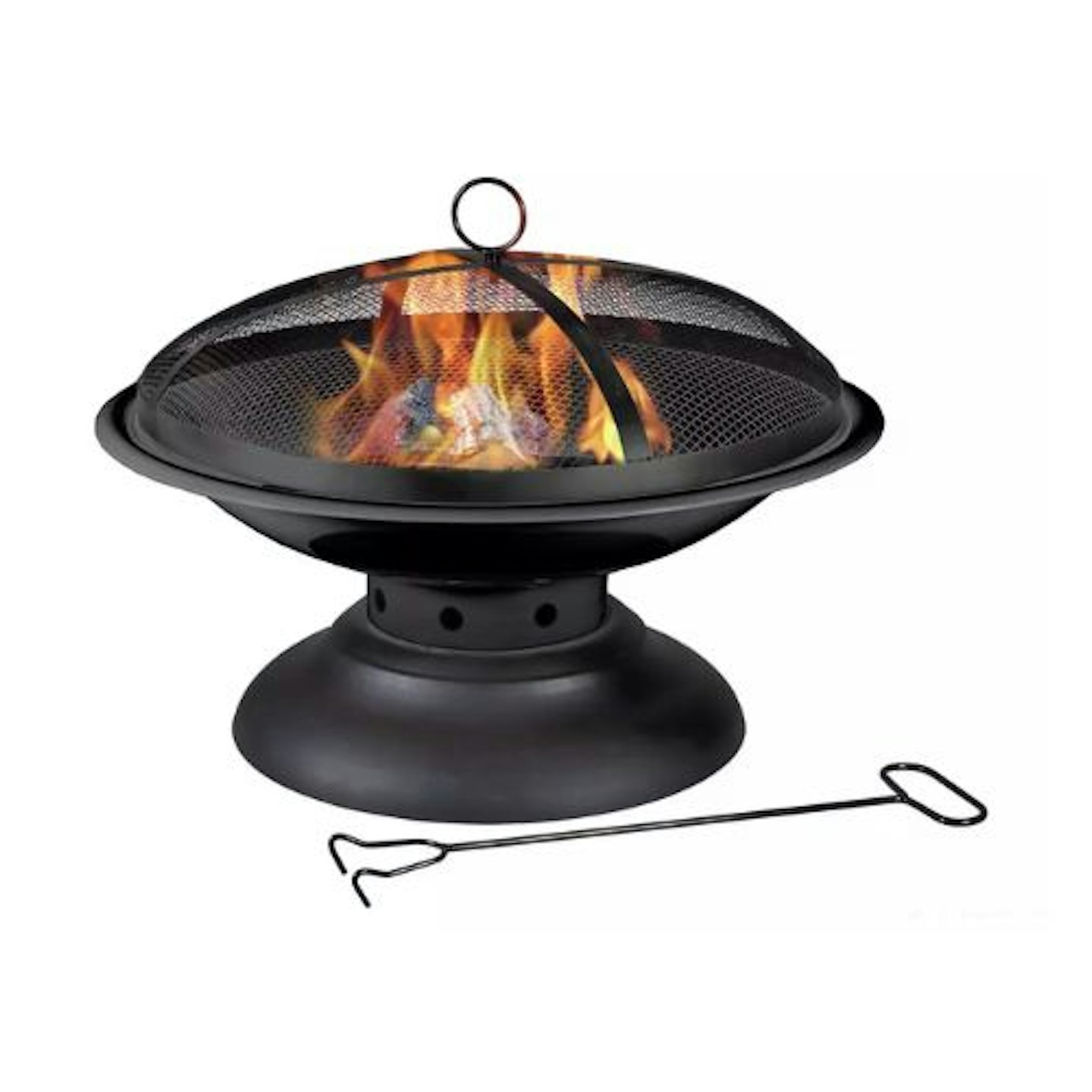 La Hacienda Large Steel Firepit with Pedestal Stand