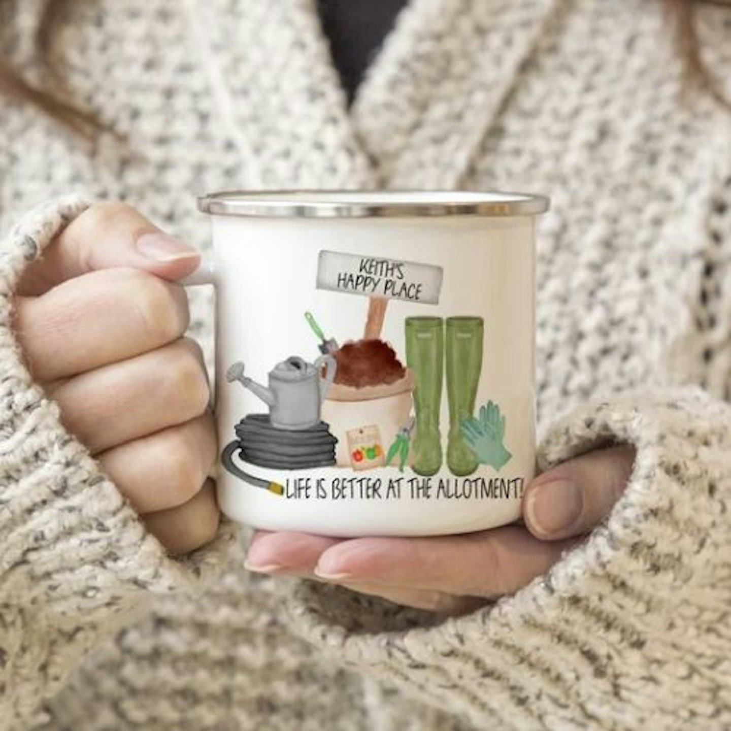 Allotment Enamel Mug, Personalised