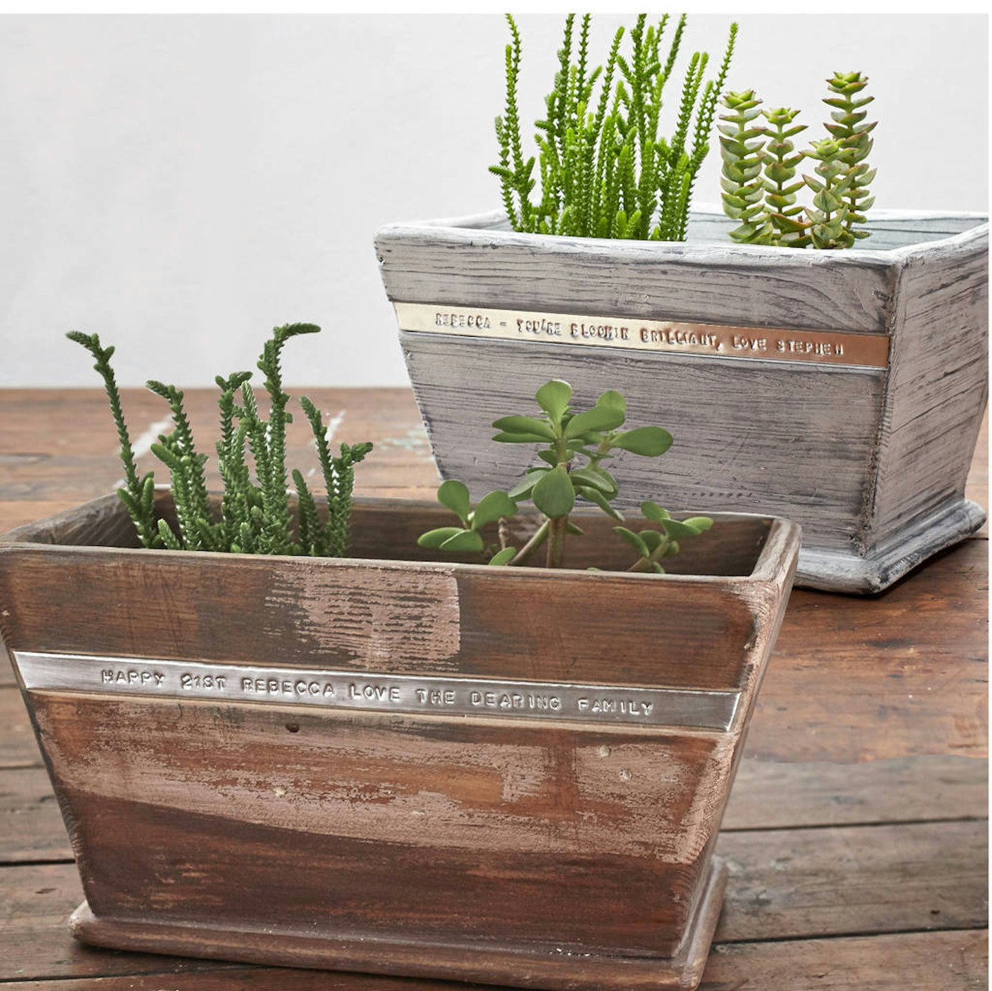 Personalised Wooden Pot Planter