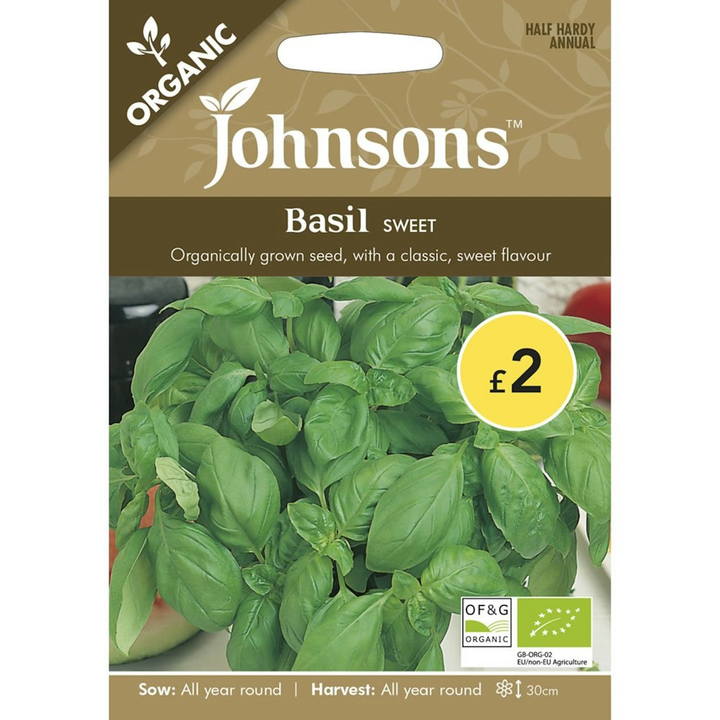 Johnsons Basil Organic Seeds