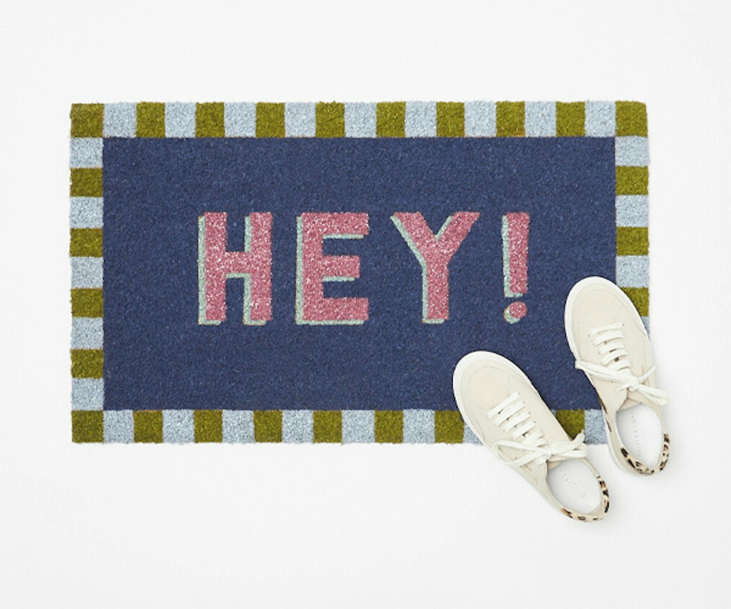 Hey! Glitter Blue Doormat Medium