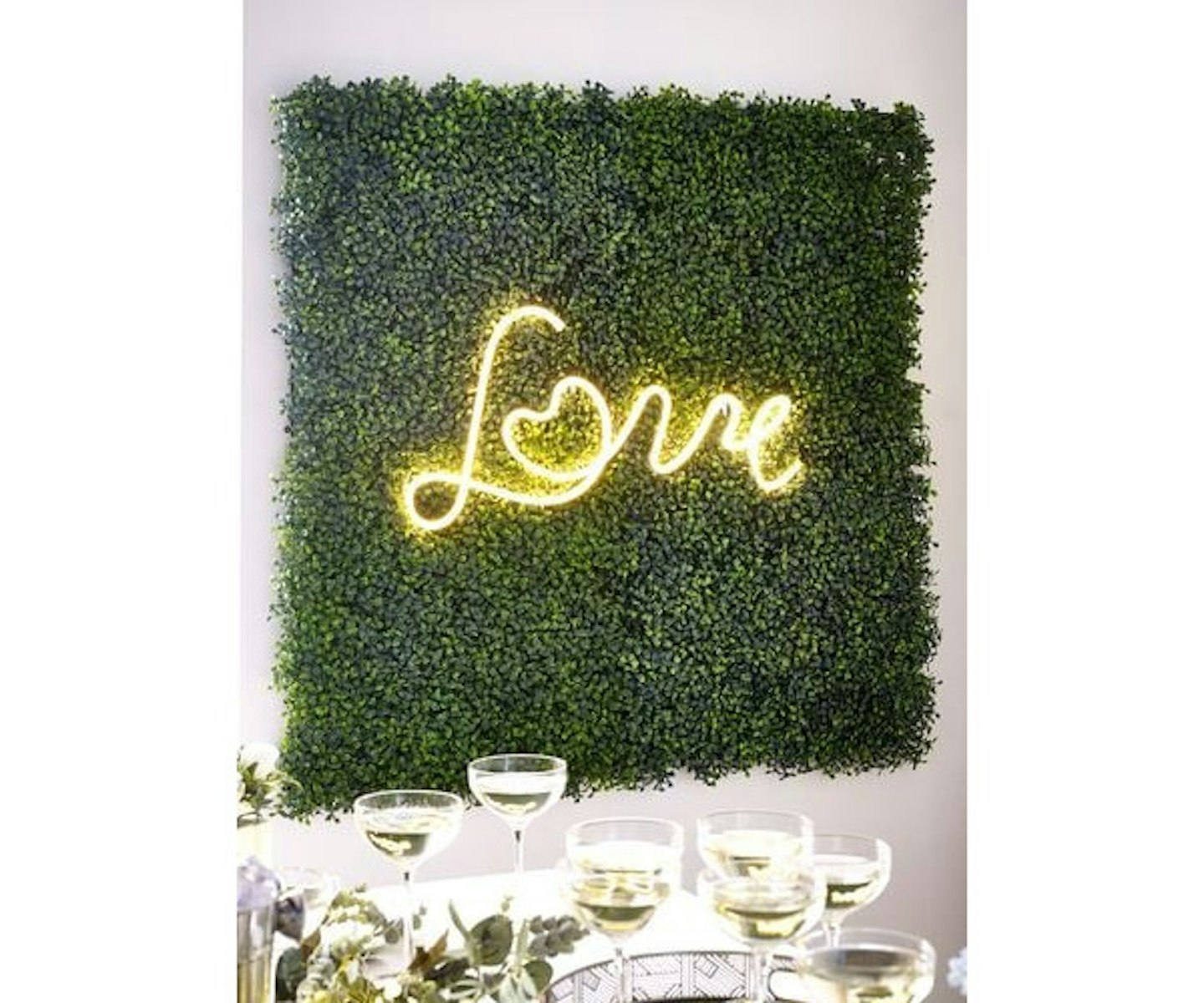 Lit Love Green Foliage Wall Art