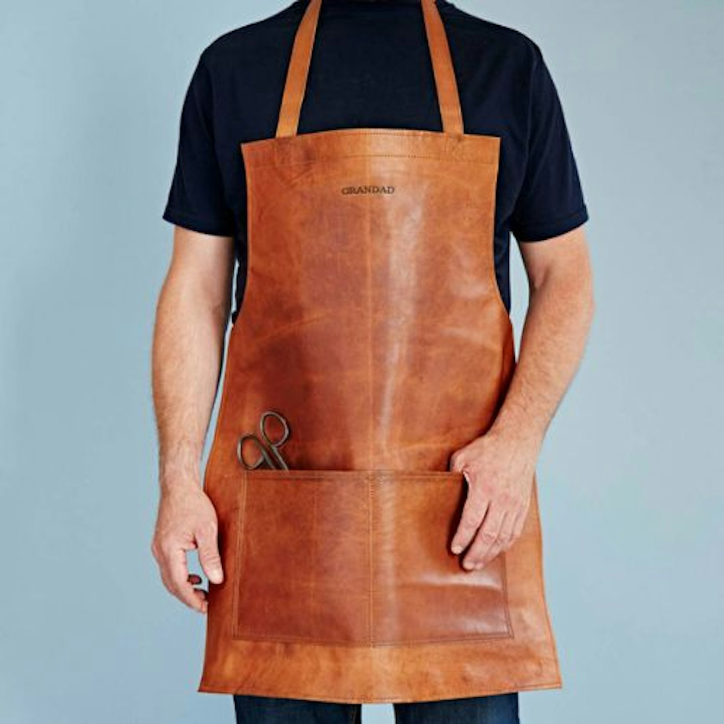 Personalised Distressed Leather Apron with Pockets