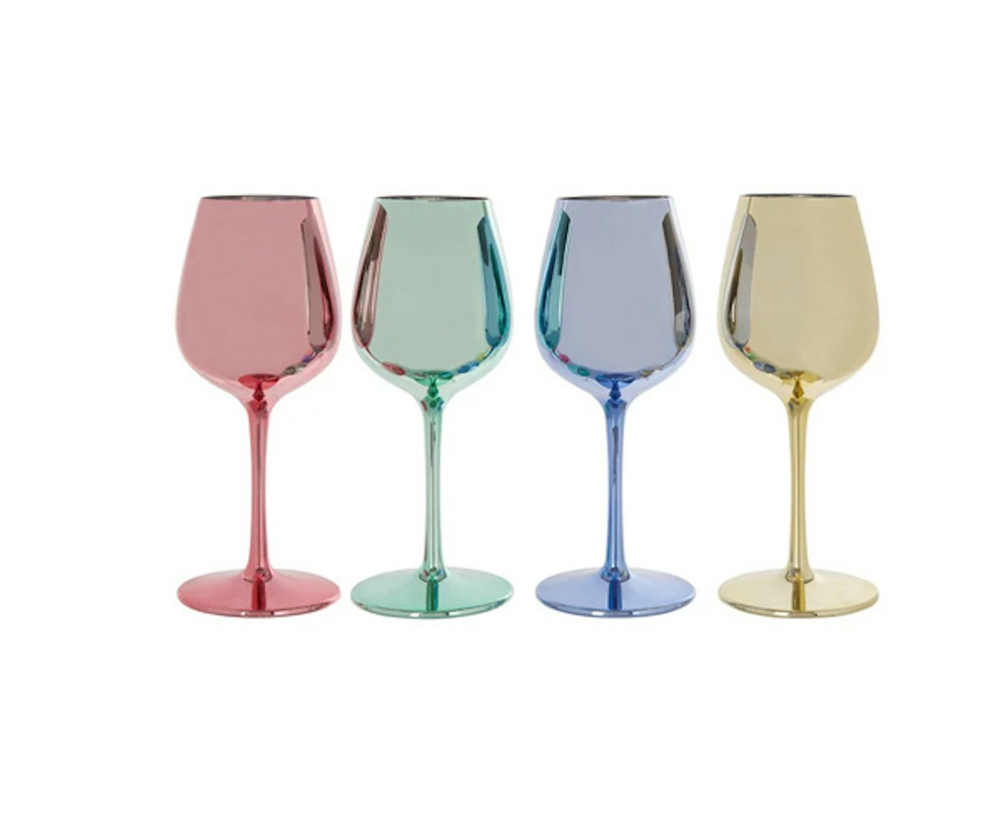 Set of 4 Assorted Colour Plastic Wine Glasses 470ml