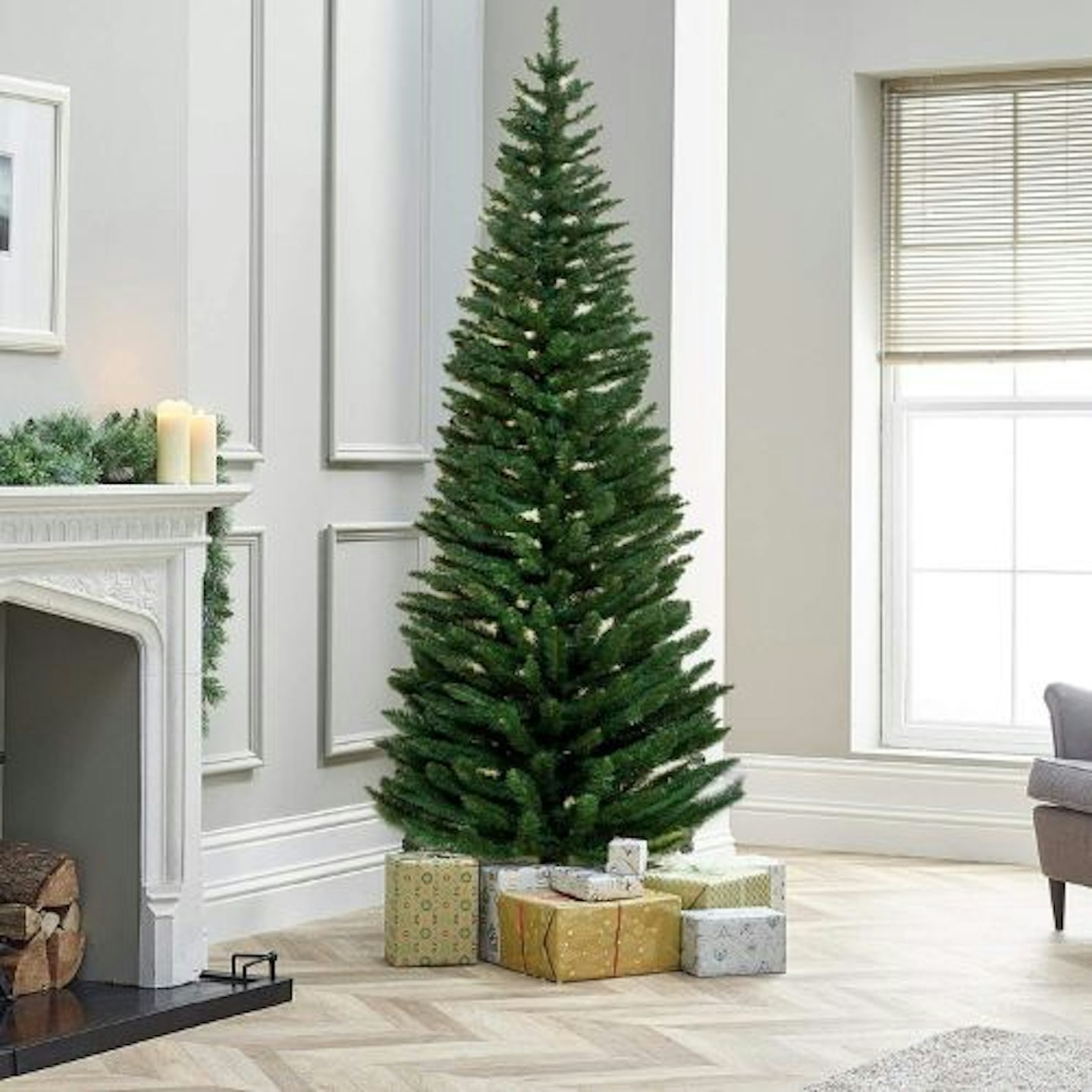 TrendMakers Pine Slim Artificial Christmas Tree