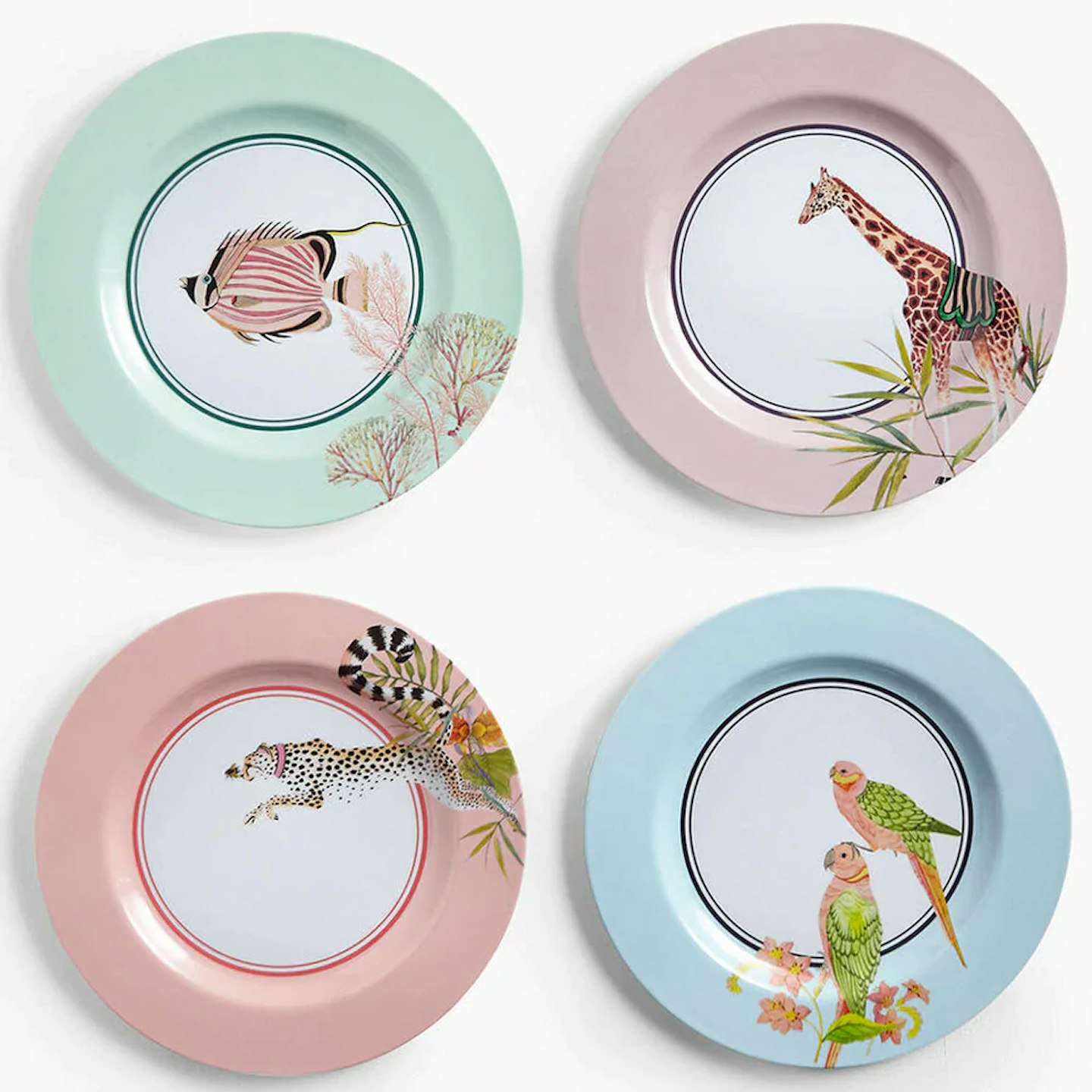 Yvonne Ellen Safari Picnic Dinner Plates Set of 4