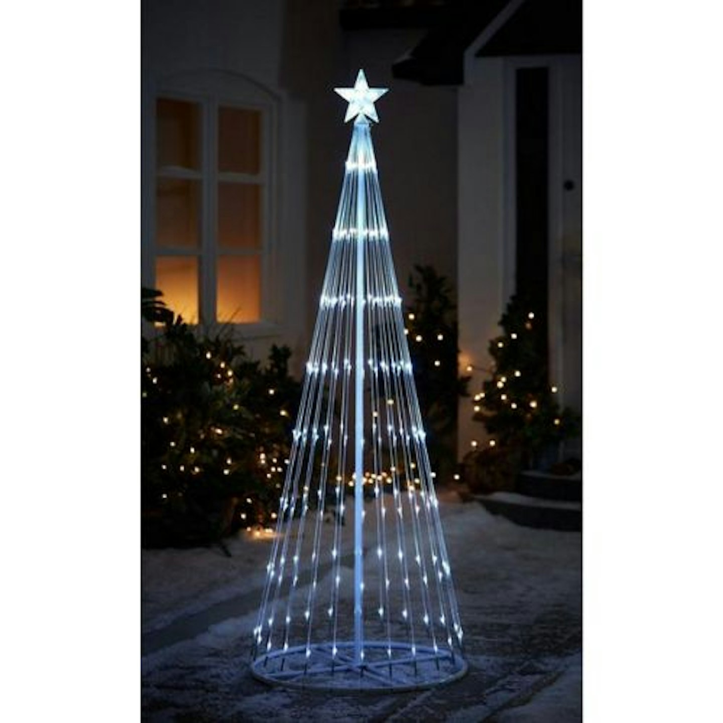 6ft White Waterfall LED Outdoor Christmas Tree Light