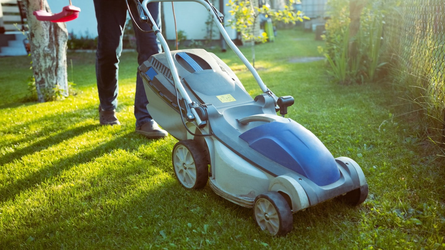 Mowing lawn