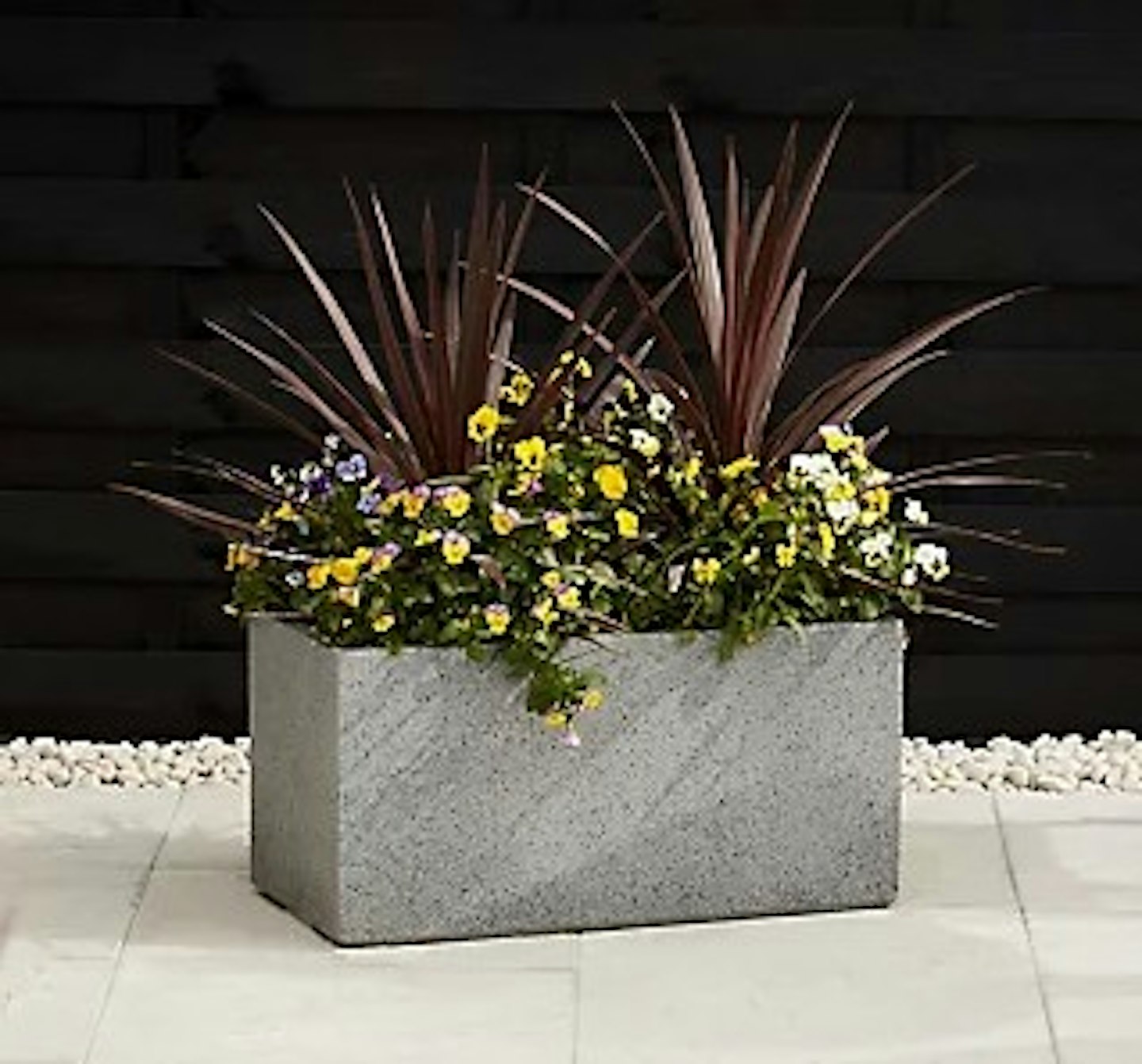 Verve Abava Grey terrazzo Rectangular Planter 60cm