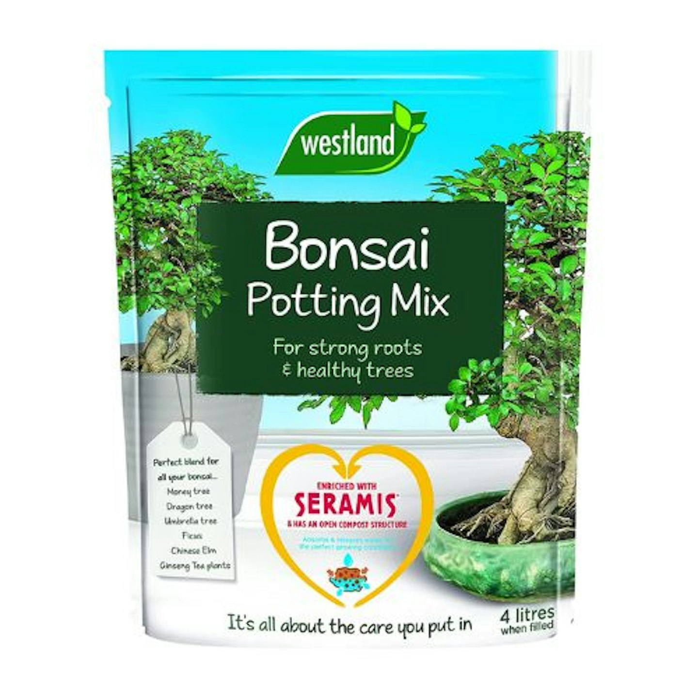 Westland 10200055 Bonsai Potting Compost Mix and Enriched with Seramis, 4 Litre, Brown