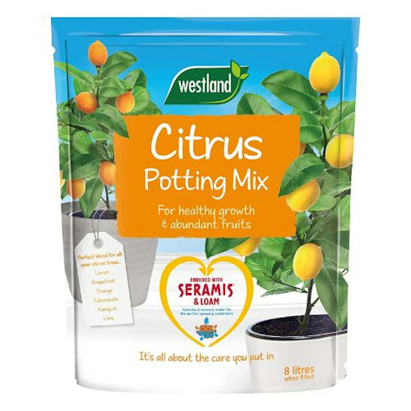 Westland Citrus Potting Compost Mix and Enriched with Seramis, 8 L