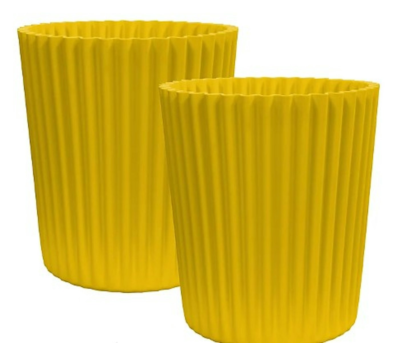 simpa 2PC XL Golden Yellow Wave Plastic Planters