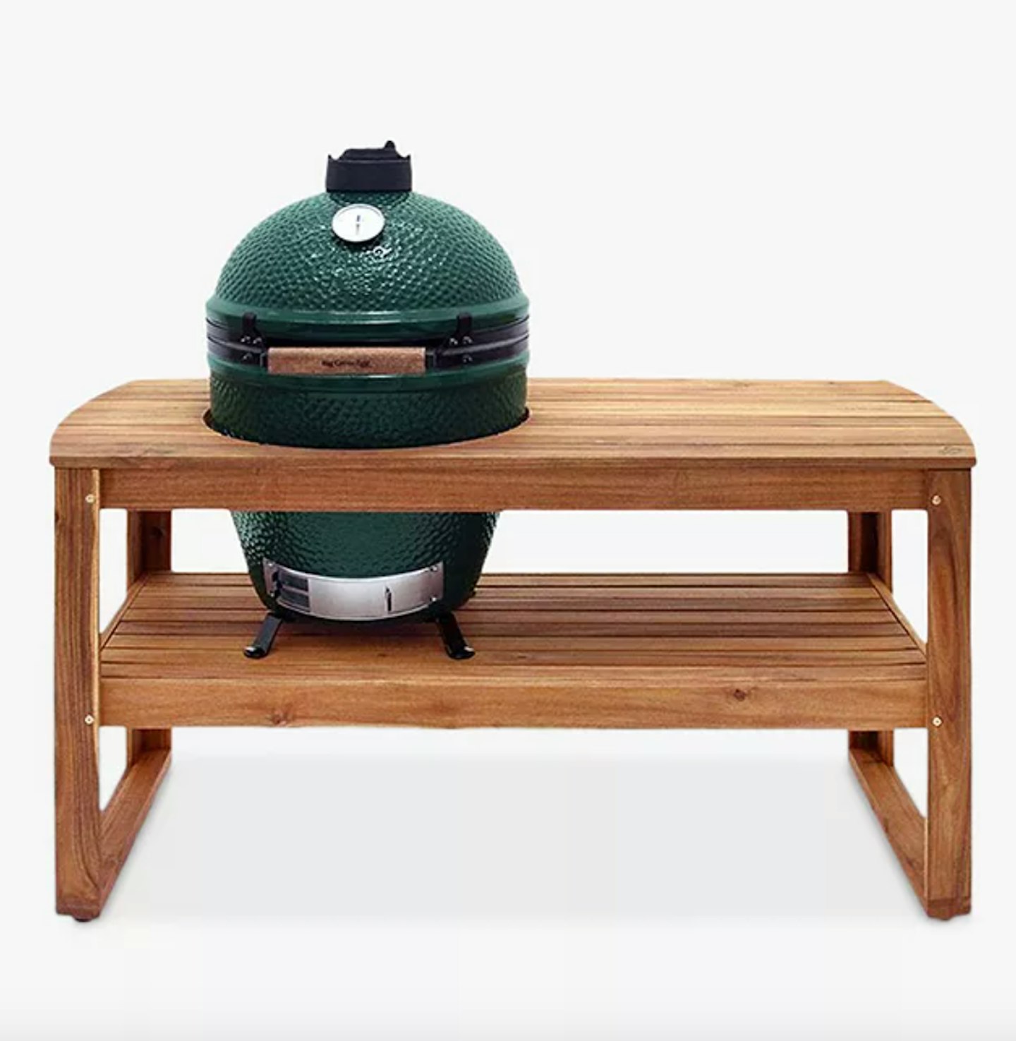 Big Green Egg Large Egg BBQ & Eucalyptus Wood Table Bundle with ConvEGGtor