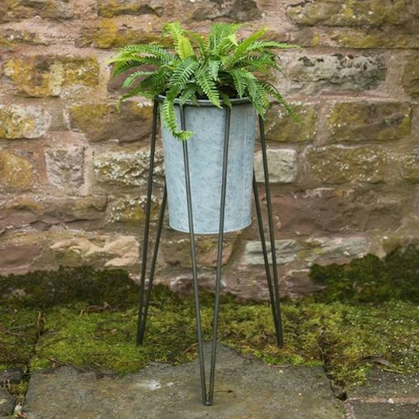 Tall Galvanised Planter with Stand