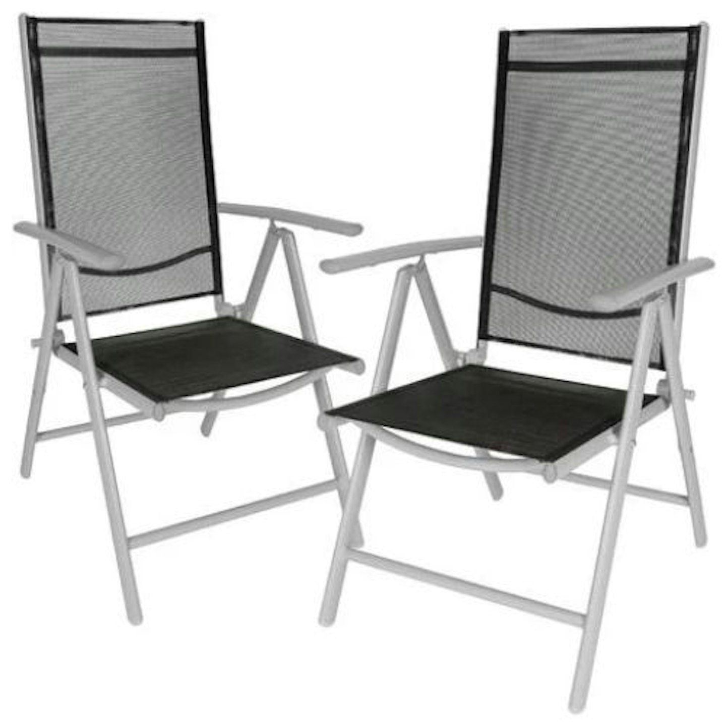  2 folding aluminium garden chairs - reclining garden chairs