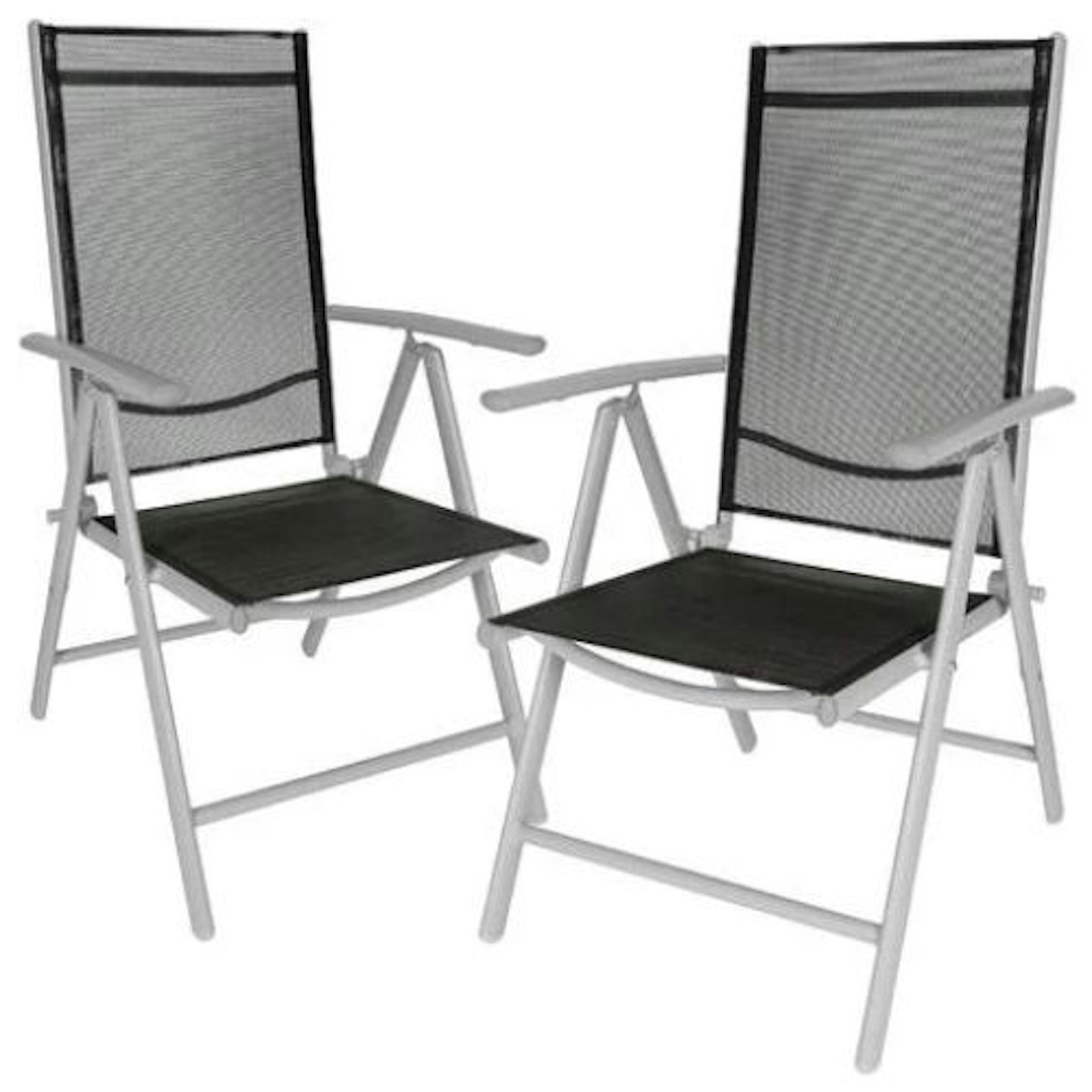 2 folding aluminium garden chairs - reclining garden chairs