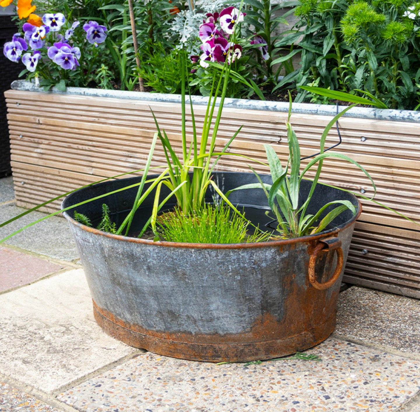 Rustic Oval Garden Planter